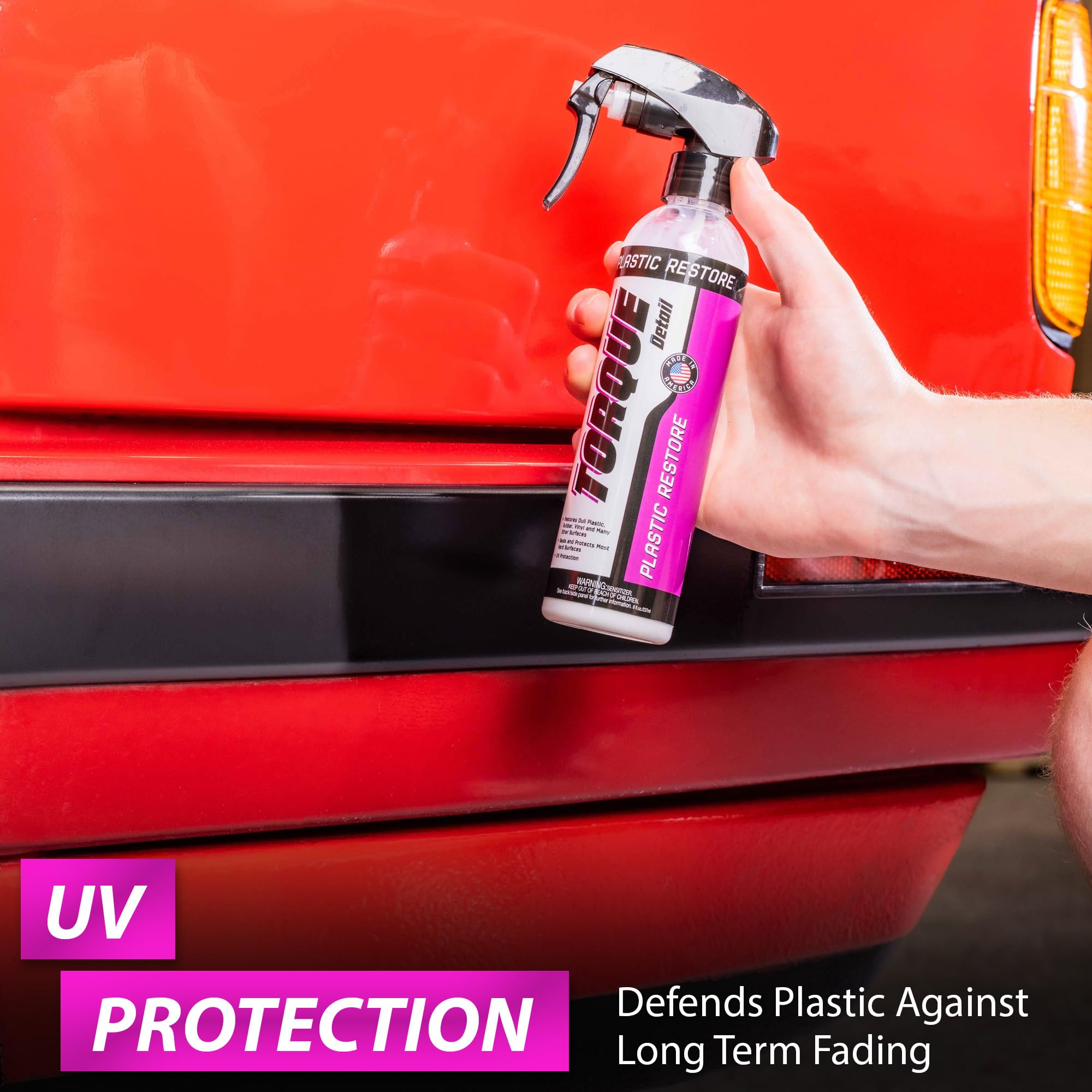 Torque Detail Plastic & Trim Restorer Spray - Restores, Shines & Protects Plastic, Vinyl & Rubber Surfaces With Molecular Restor