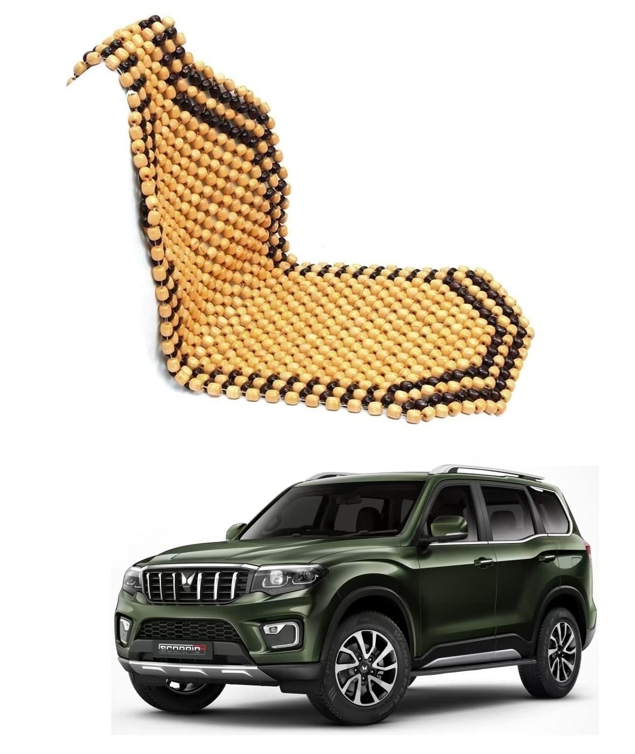 Auto Addict Car Seat Wooden Bead Seat Cover for Mahindra Scorpio N 2022