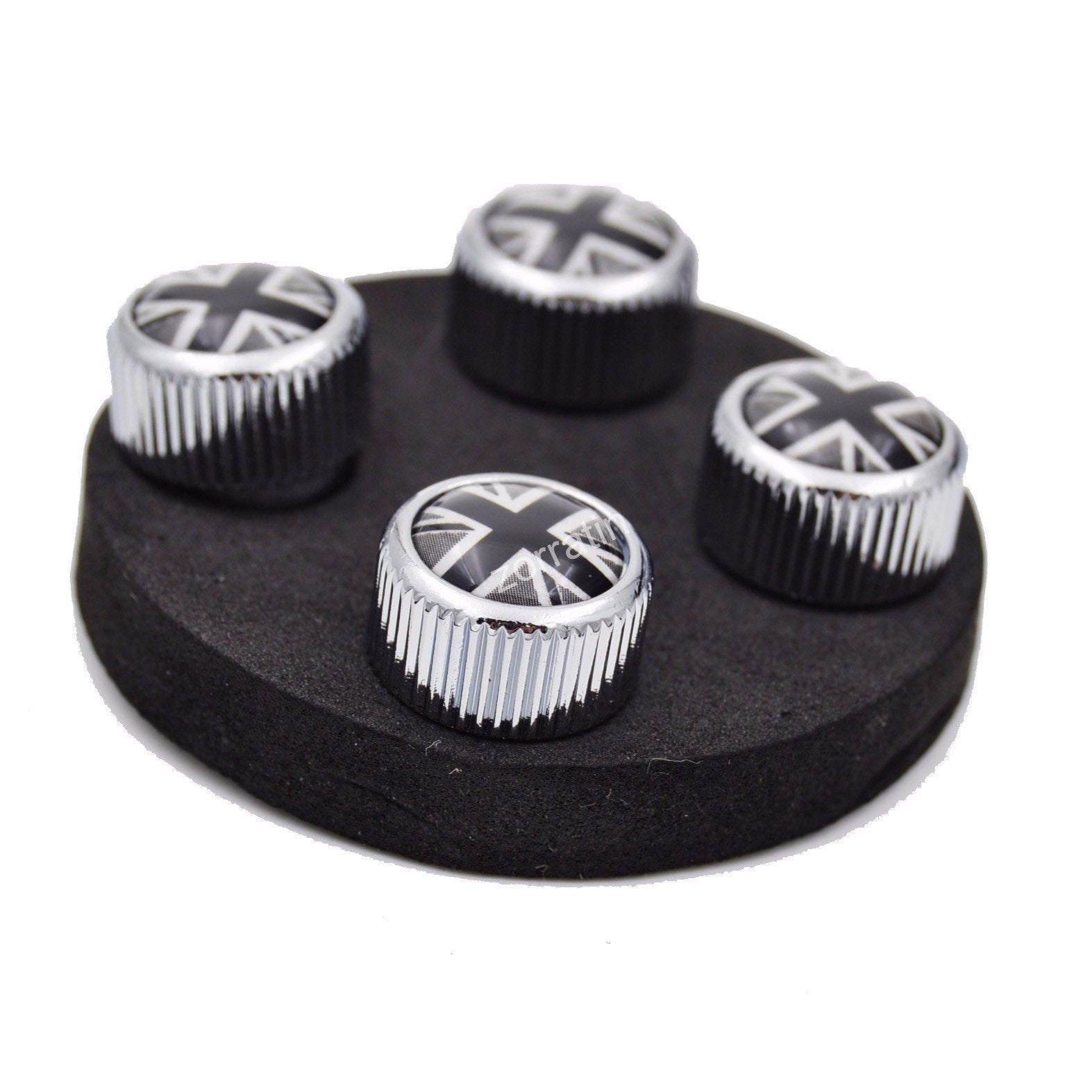 Zorratin 4X Chrome Black Union Jack British Flag Tire Valve Stem Cap Cover For Bmw Mini Cooper R50 R53 R56 R56N F55 F56 R55 R52