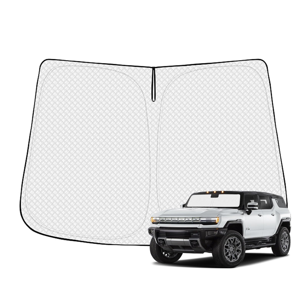 Canvcle Windshield Sun Shade For 2022-2025 Gmc Hummer Ev Accessories Thicken 6-Layer Front Window Sunshade Cover Sun Visor Prote