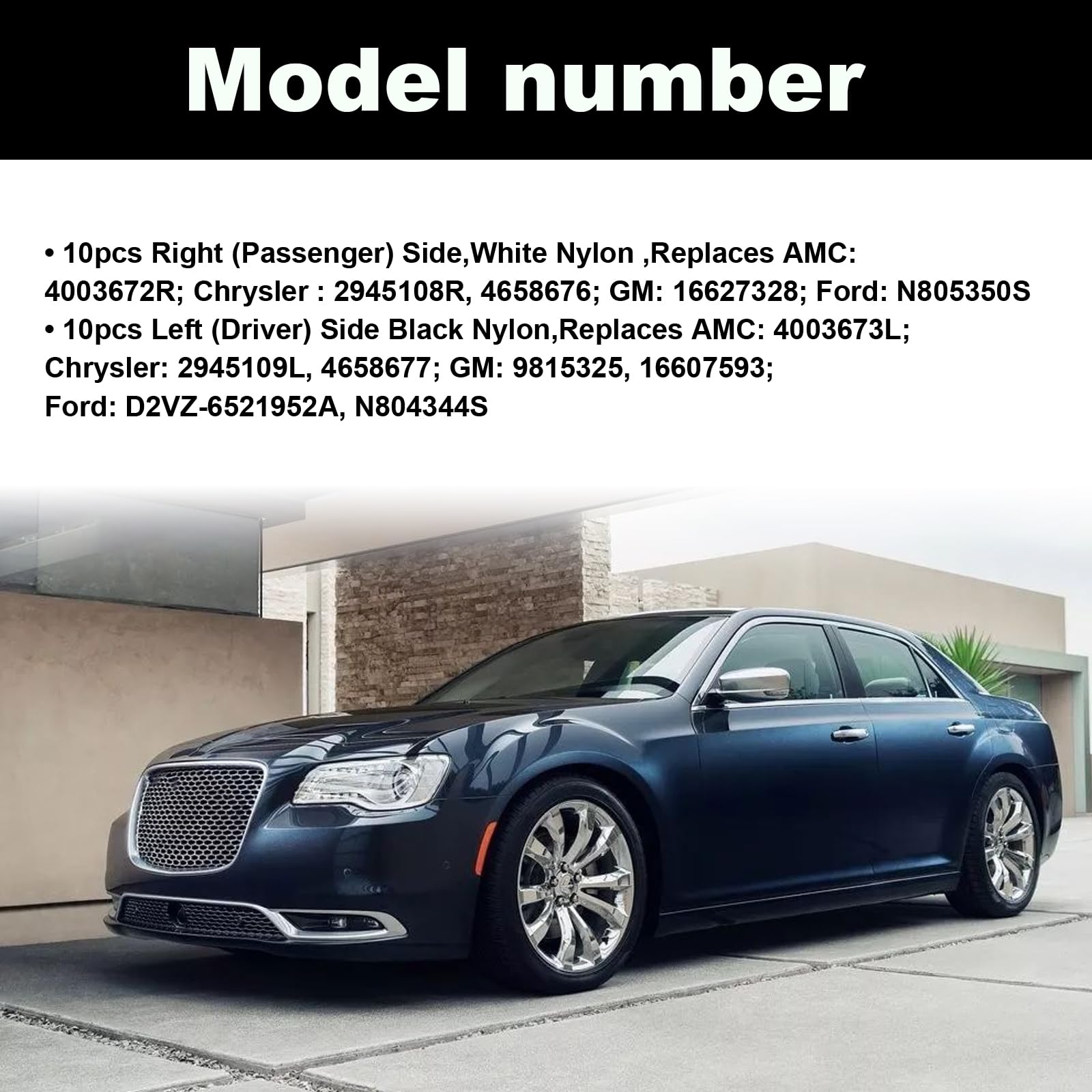 10 Sets Door Lock Rod Car Clips Hood Latch Locking Push Clip Kit, 5/32 Rod Size for GM Ford Chevrolet Chrysler Pontiac Buick Cad