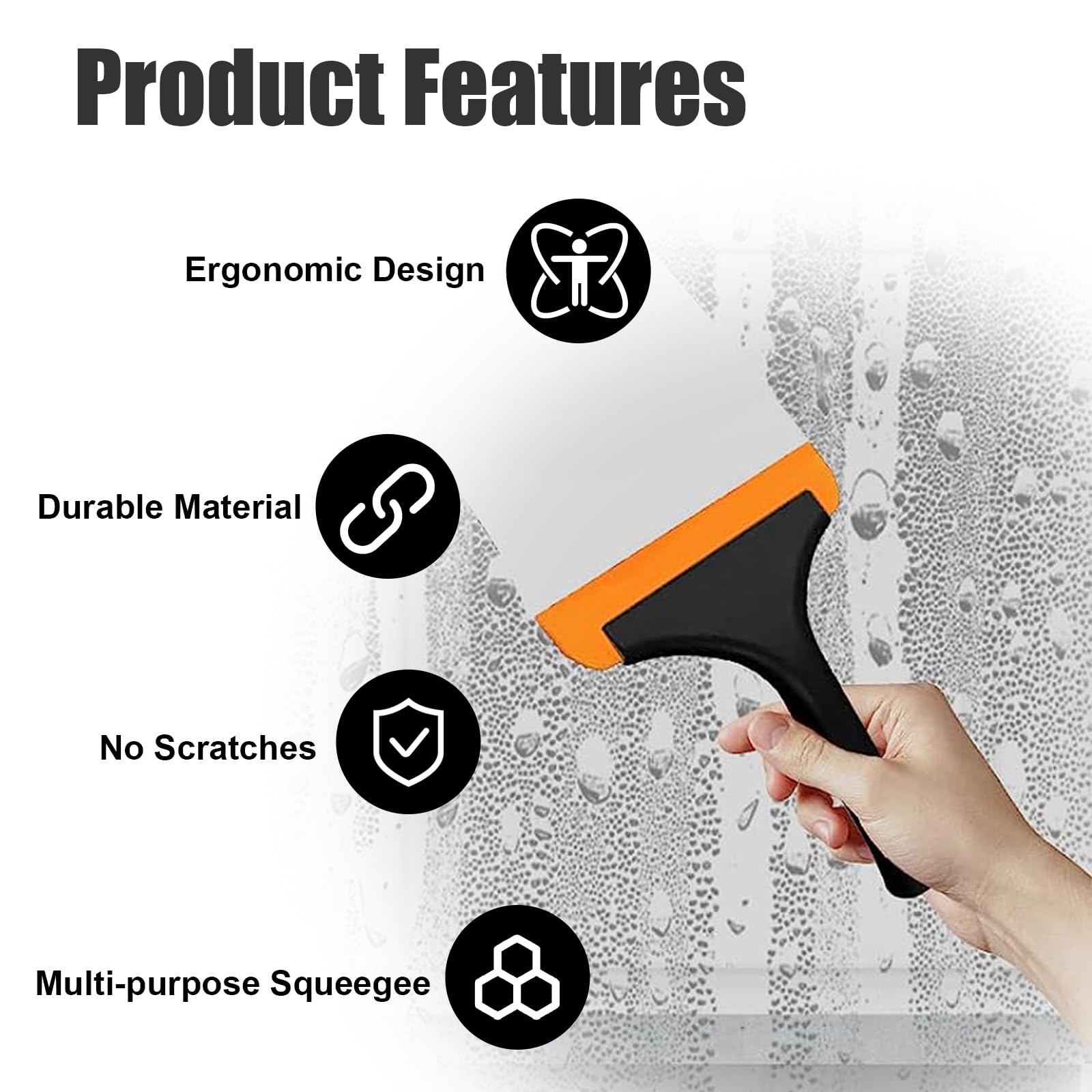 Ziciner Small Silicone Window Squeegee, Car Windshield Water Blade Squeegee, Multifunctional Auto Squeegee with 5.9 Inch Blade a