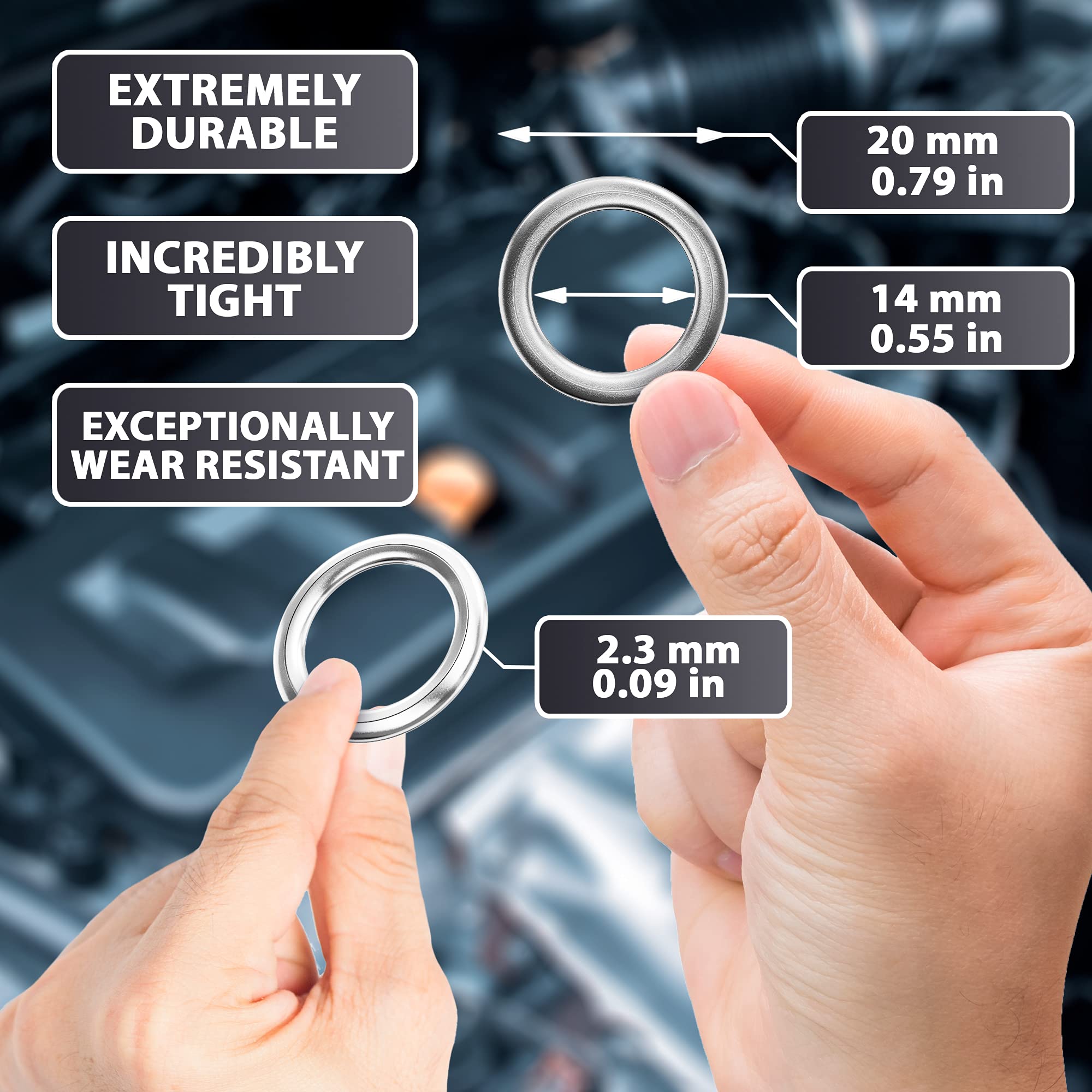 Automajor 15 Pcs Aluminum Oil Drain Plug Gasket - 14Mm Crush Washer - Audi/Volkswagen Replacement