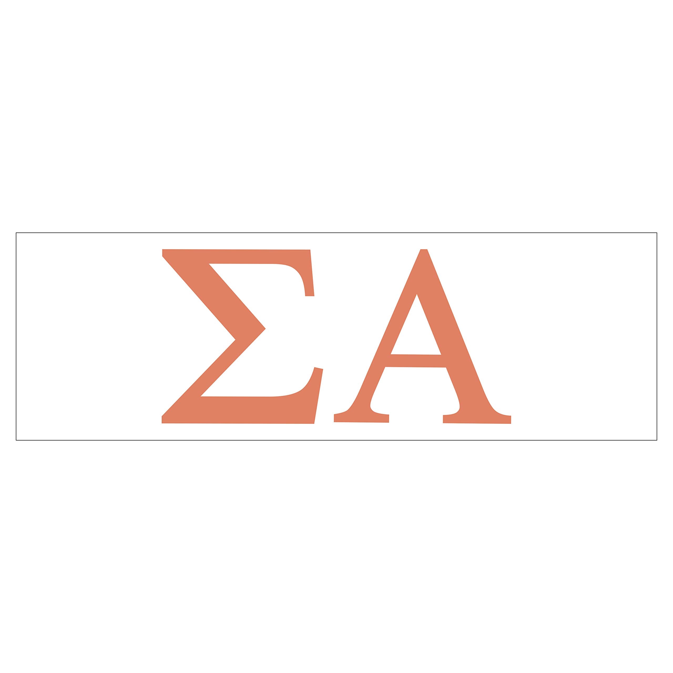 Pro-Graphx Sigma Alpha Greek Sorority Sticker Decal, 2.5 Inches Tall, Coral