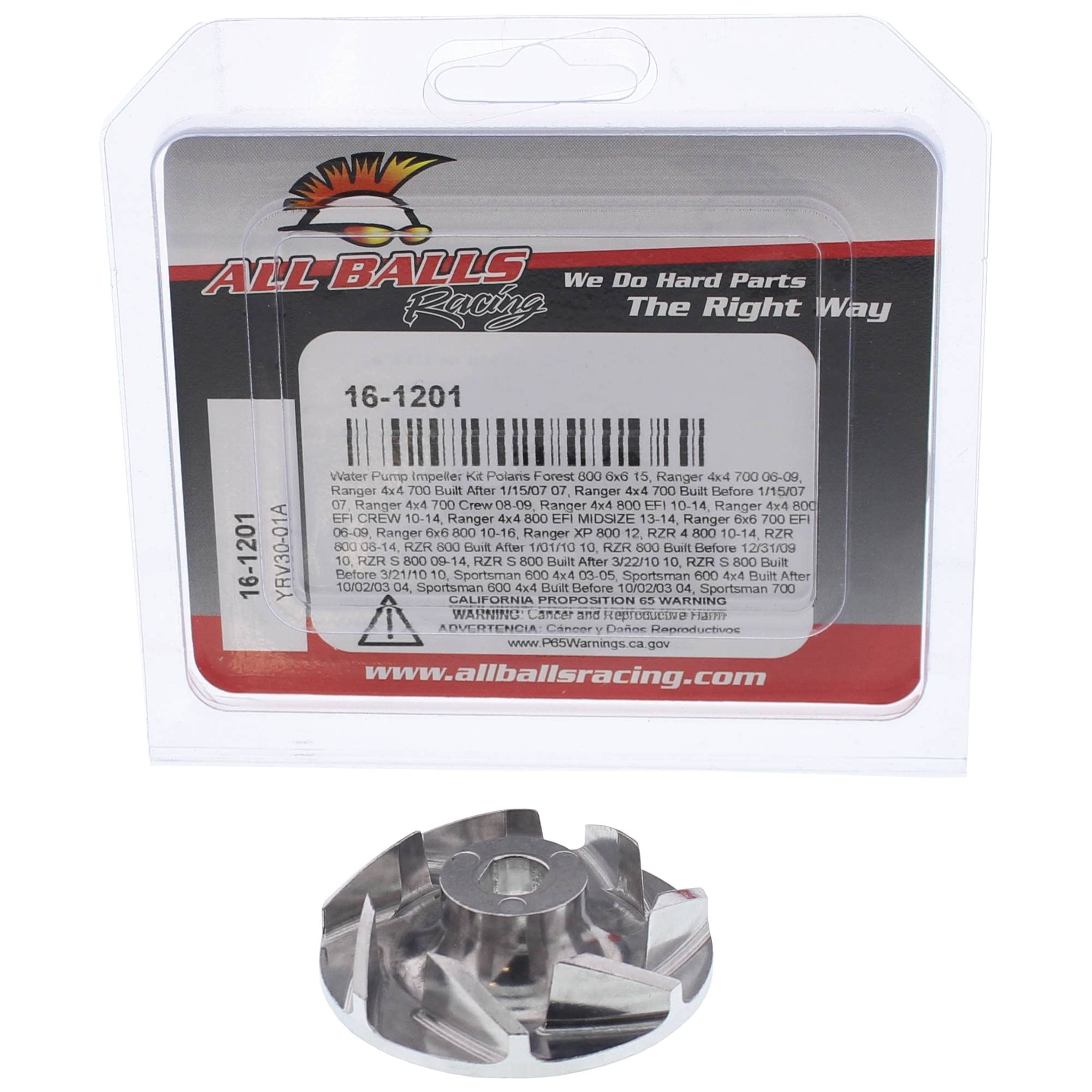 All Balls Racing Water Pump Impeller Kit 16-1201 Compatible With/Replacement For Polaris Forest 800 6x6 2015, Ranger 4x4 700 200