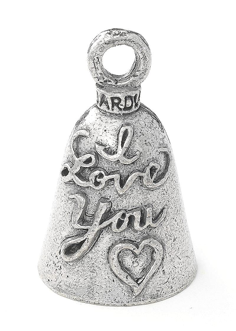 Guardian Bell I Love You Good Luck Bell W/Keyring & Black Velvet Gift Bag | Motorcycle Bell | Lead-Free Pewter | Good Luck Gift To Friends & Family | Bike Bell | Made In Usa