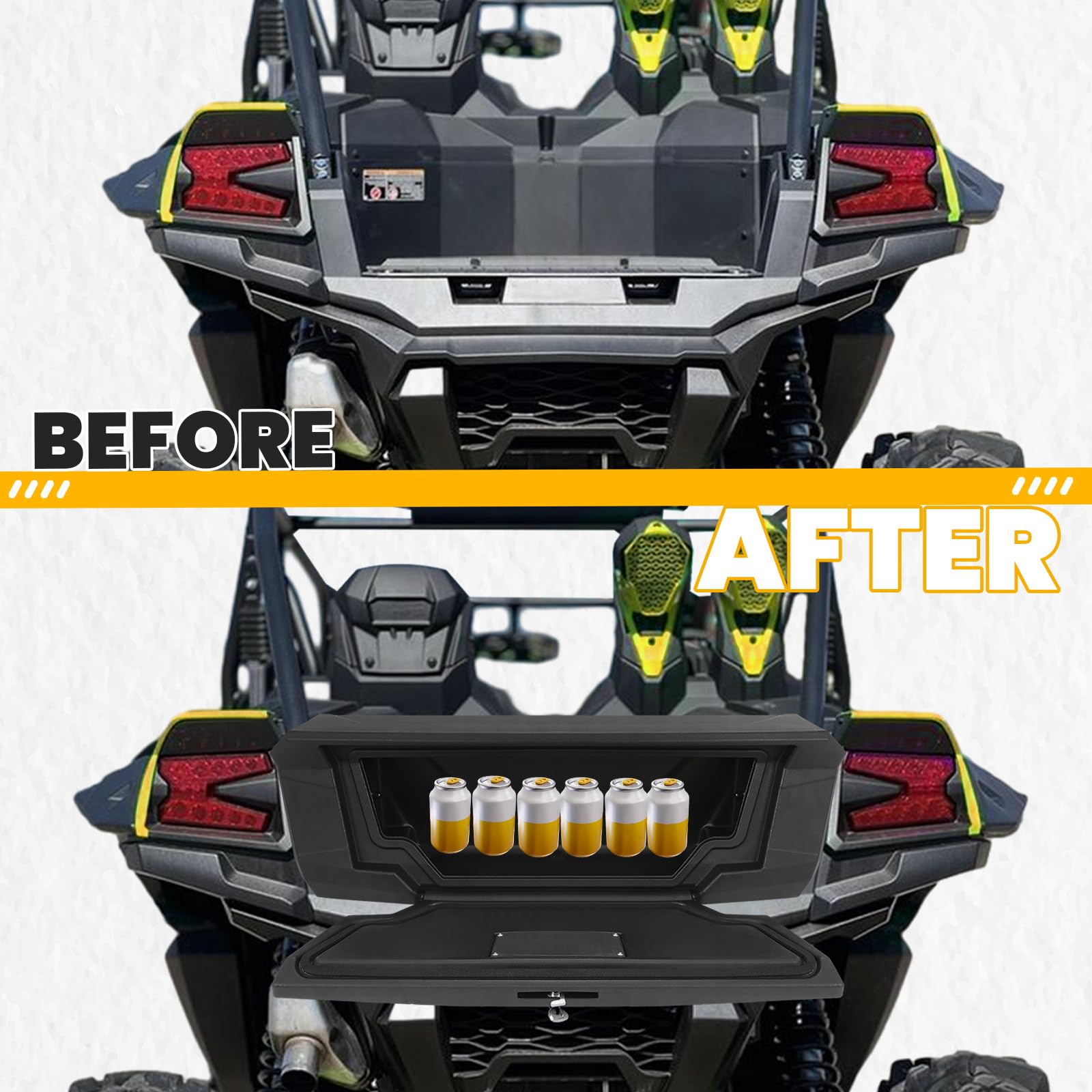 KUAFU Tail Storage Box Compatible with 2020-2025 Kawasaki Teryx KRX4 KRX 1000 Replacement for 99994-1320 Rear Trunk Cargo Storag