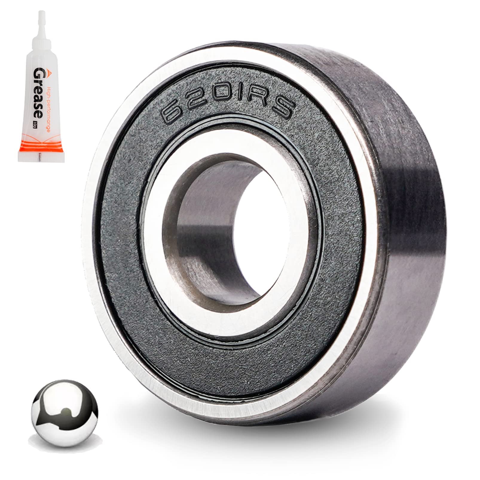 Jmchstore 4 Racing Wheel Bearing W/Grease For Baja 97Cc Doodle Bug Mini Bike,Coleman Ct100U Rb100, Motovox Mbx10 Front & Rear Wheels Bearings Replacement Parts 6201Rs (Pack Of 4)