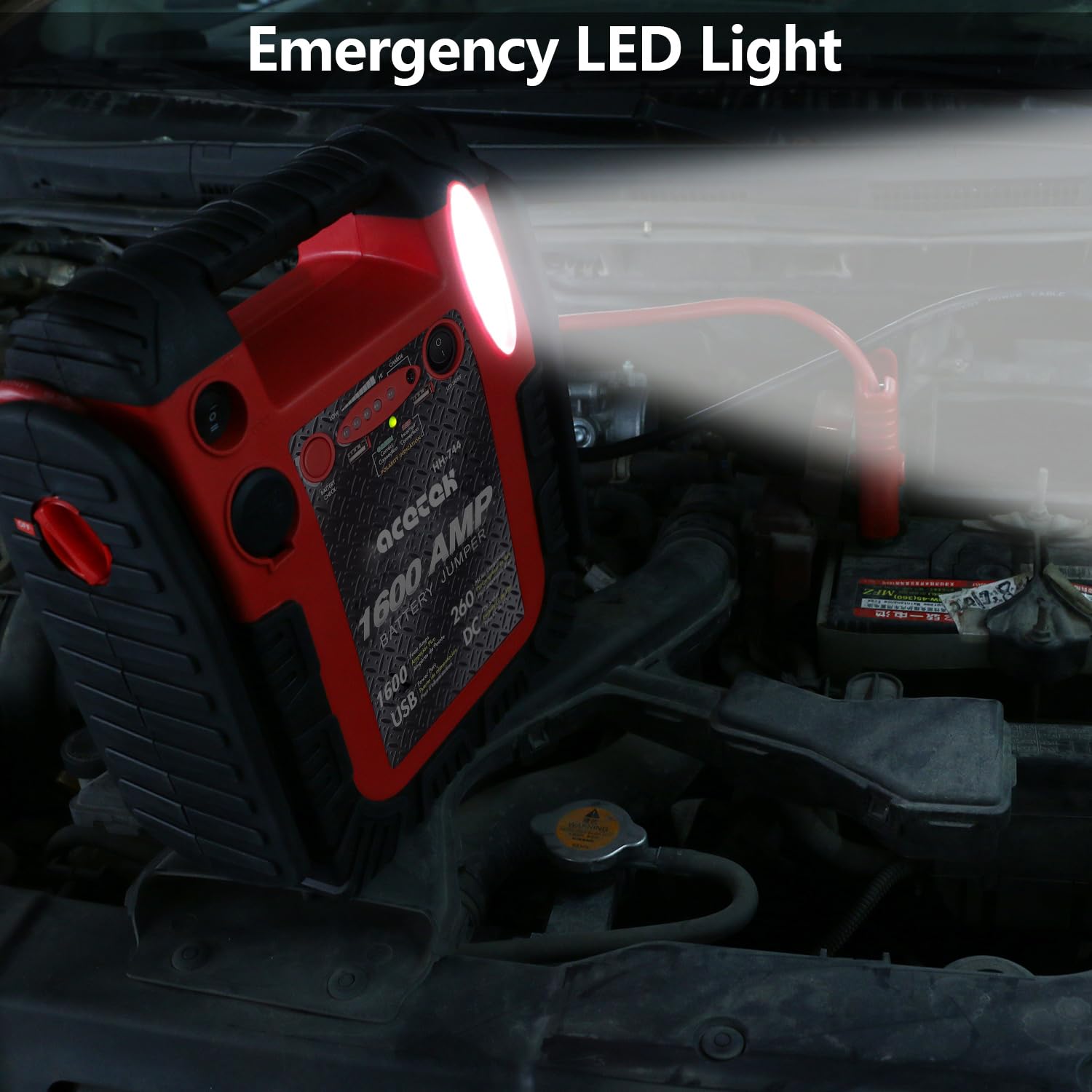 1800 Amp Jump Starter With Air Compressor, Acetek Car Battery Jump Starter 260 Psi Tire Inflator, 20000Mah 12V Auto Lead-Acid Battery Booster (Up To 6L Gas Or 6L Diesel Engine) With Led Light & Usb