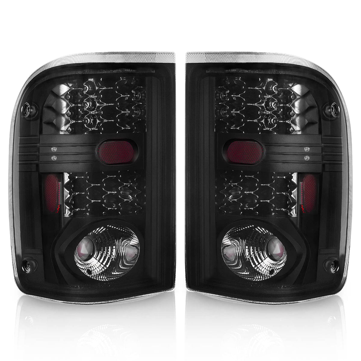 Autosaver88 Led Tail Lights Compatible With Ford Ranger 2001 2002 2003 2004 2005, Tail Lamps Black Smoke Replacement Assembly Left + Right Pair