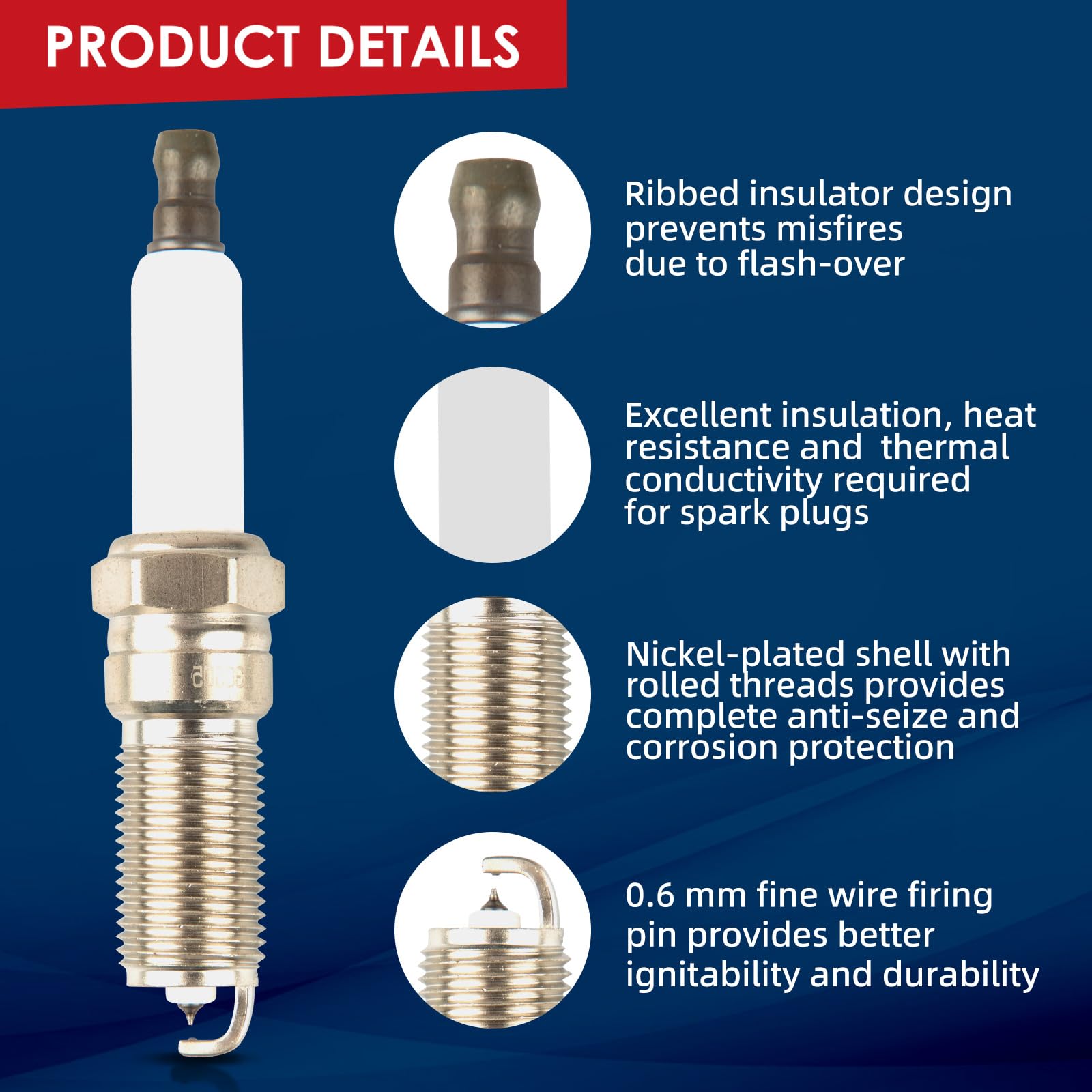 Ignition Coil Pack UF569 and Iridium Spark Plugs 41109 Replacement for Chevrolet Buick Cadillac GMC Saturn 3.6L and CTS 2.4L 3.0