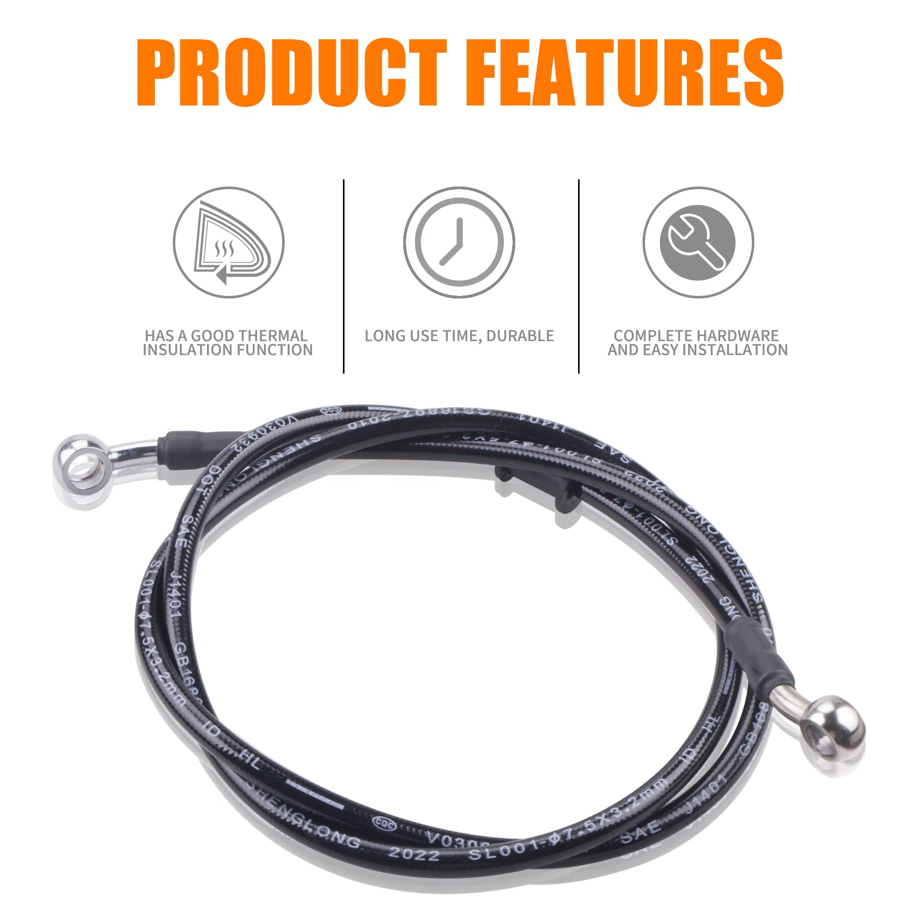 Mwmnun Motorcycle Hydraulic Brake Or Clutch Line Hose For Motorcycle Dirt Bike Atv Moped Scooter,Etc.Banjo Bolt 2Pcs(Length 1.2M/3.93Ft)