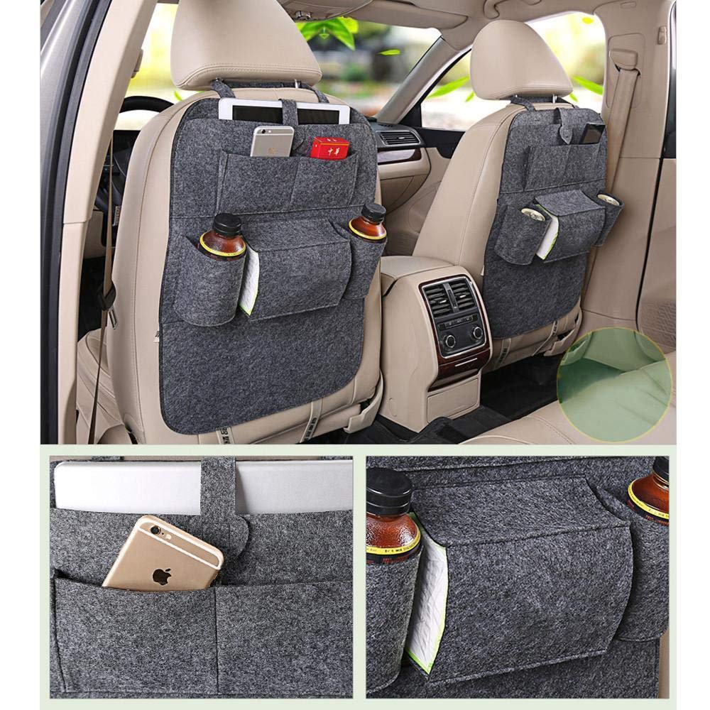 Spedy Car Auto Seat Back Multi Pocket Storage Bag Organizer Grey 1 Piece Backorganiser3