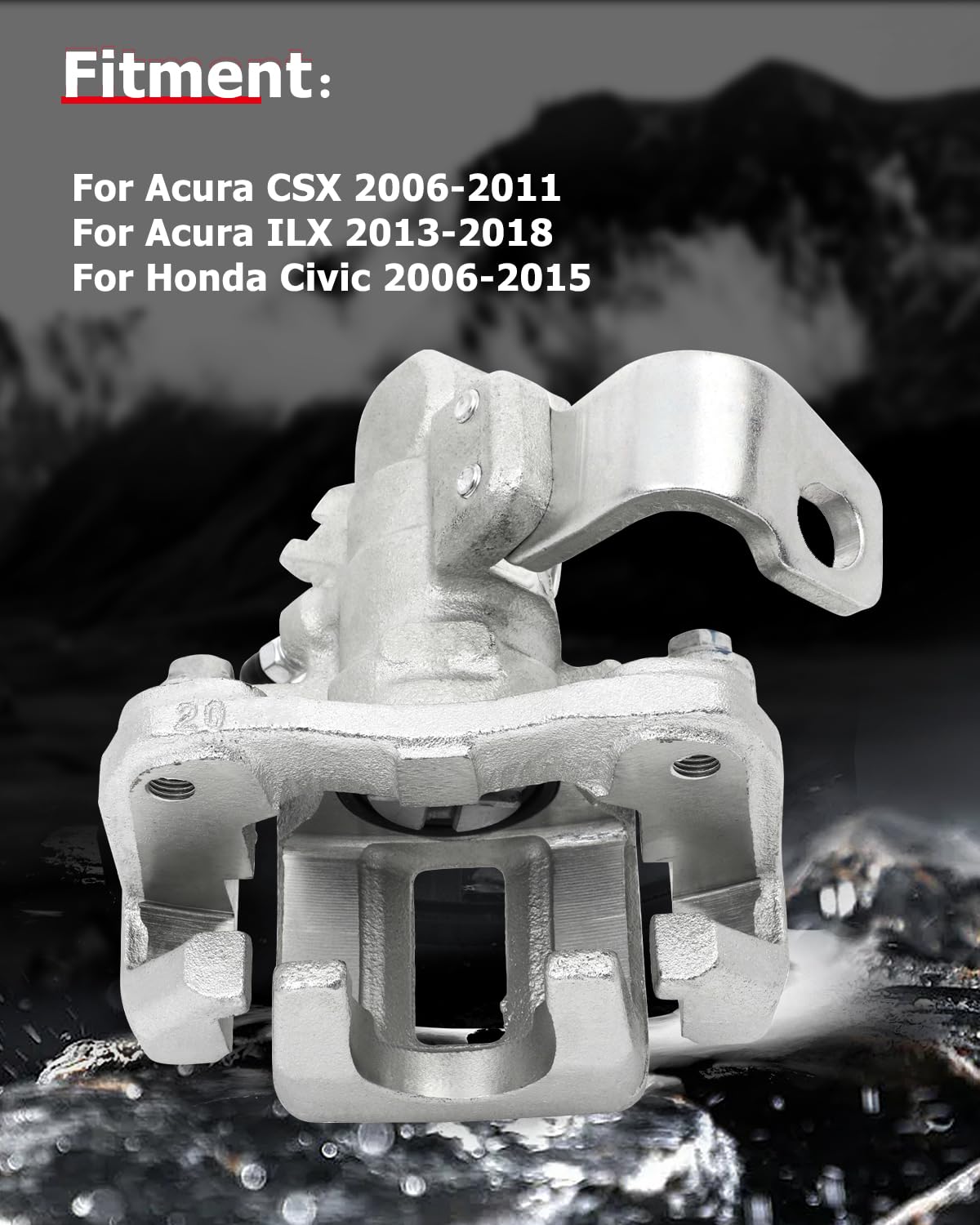 cciyu 19B3298 Rear Right Brake Caliper With Bracket For Acura For CSX 2006-2011,For Acura For ILX 2013-2018,For Honda For Civic