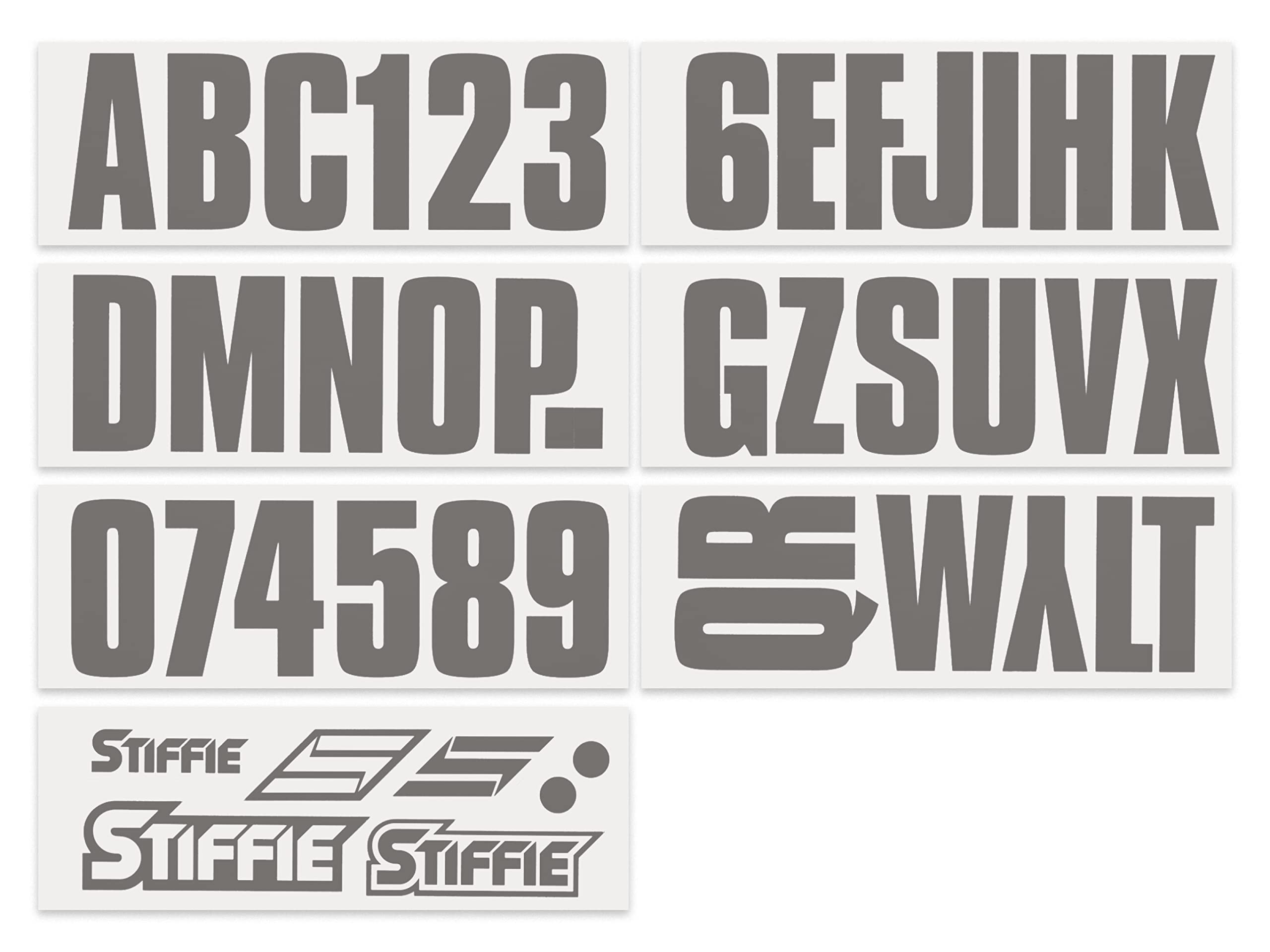Stiffie Uniline Carbon 3'' Boat & Pwc Registration Decals  Numbers Letters Stickers