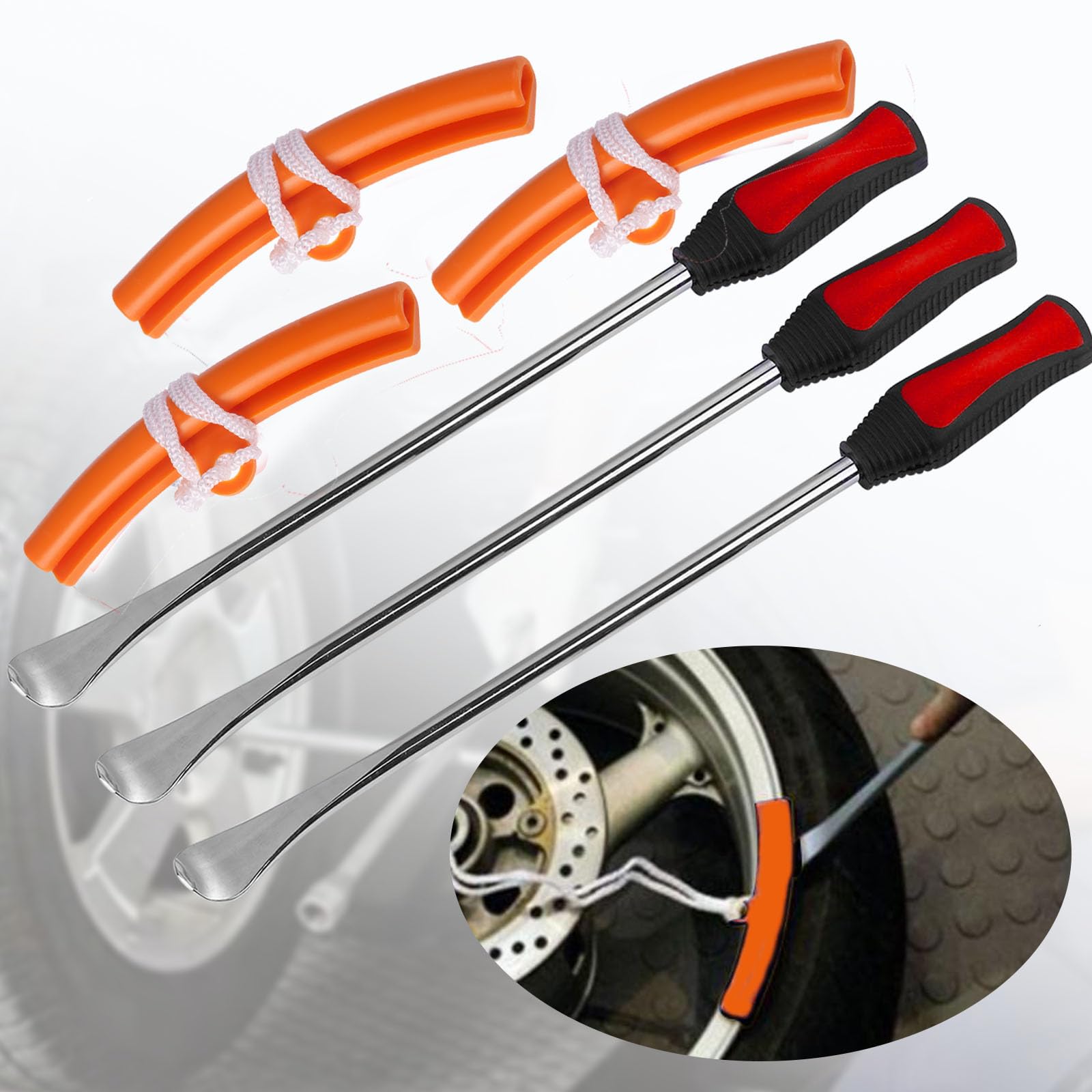 Wintowin 14.5'' Tire Spoons Tool Set, Professional Tire Changing Kit For Dirt Bike, Motorcycle, Wheelchair, Lawn Mower, Tractor,