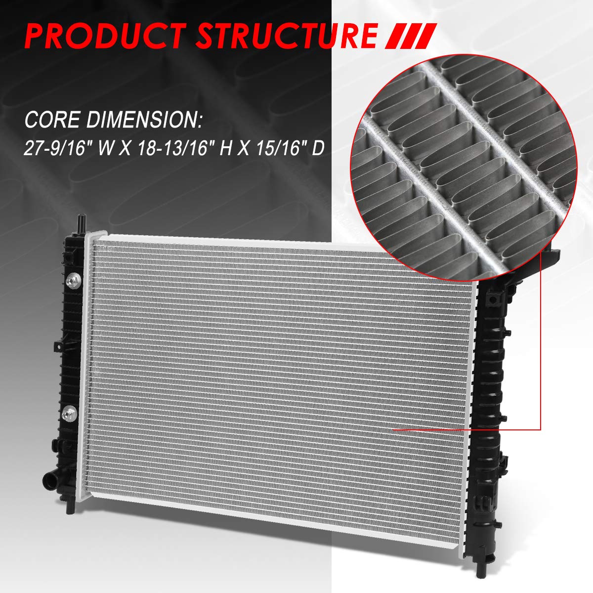 Auto Dynasty Radiator Compatible With 2007-2017 Buick Enclave Chevy Traverse Gmc Acadia Limited Saturn Outlook At, Dpi 13007 Fac