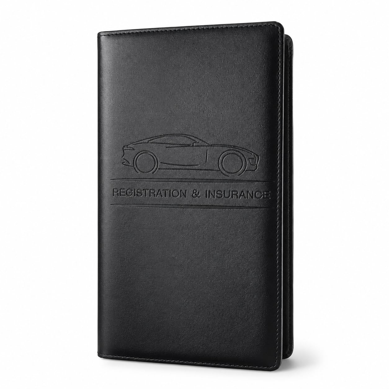 HAULCRAFT PU Leather Car Document Holder for Registration Insurance License and Vehicle Papers Glove Box Organizer Compact Vehic