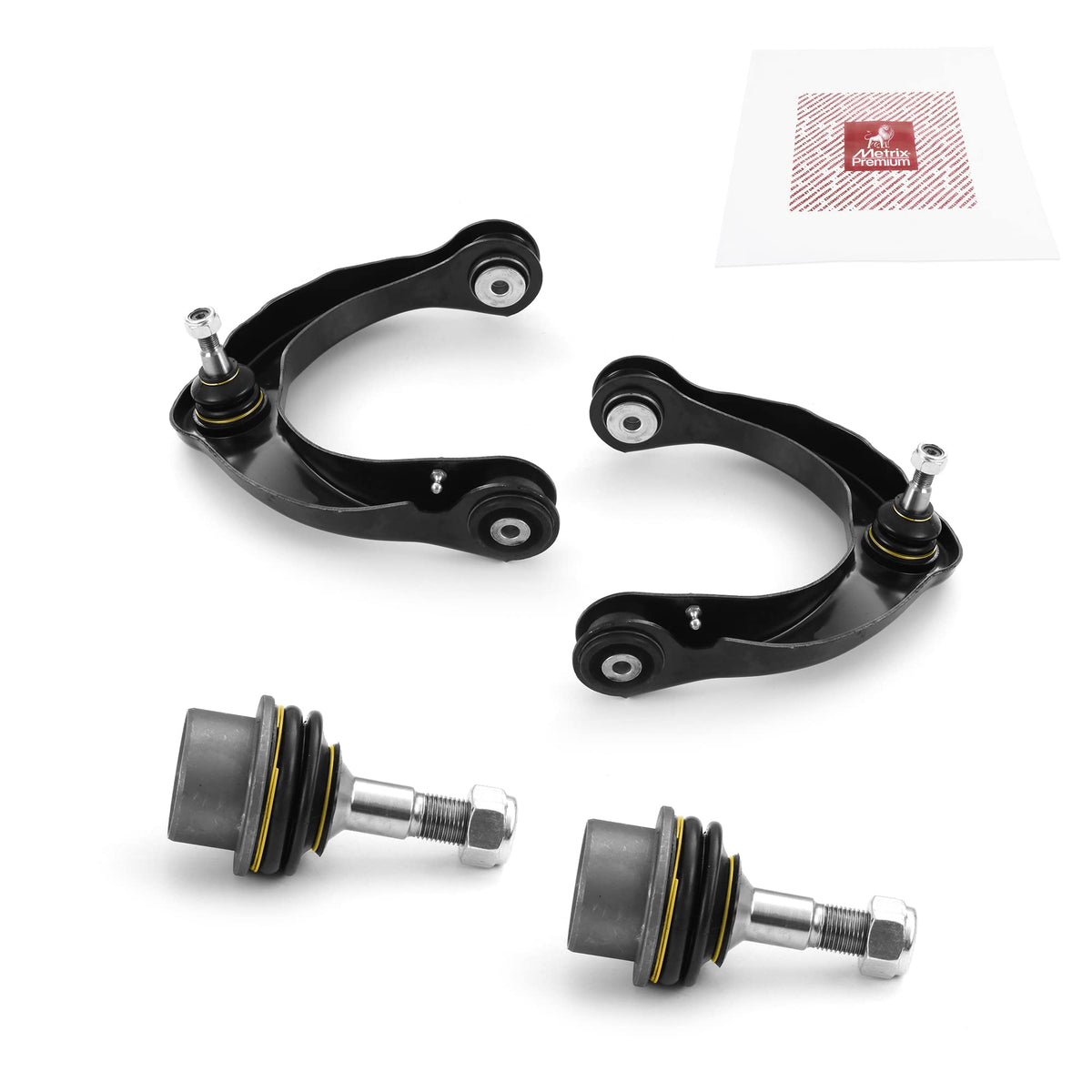 Metrix Premium Chassis Parts - 4 Pc Front L/R Upper Control Arm & Front Lower L/R Ball Joint Kit Fits 11-15 Dodge Durango, 11-15