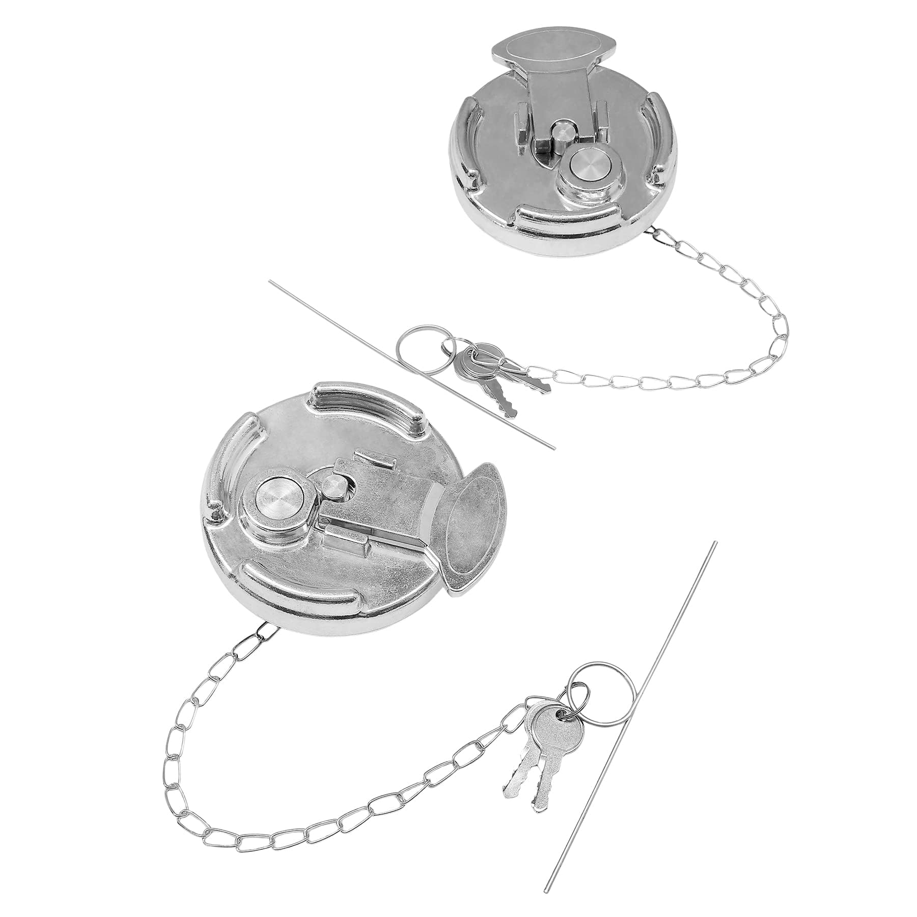 Locking Fuel Cap (2PCS), Compatible with 1972-2017 Peterbilt 330 to 587 Semi Trucks, 4In Lever Style Aluminum Diesel Fuel Tank C