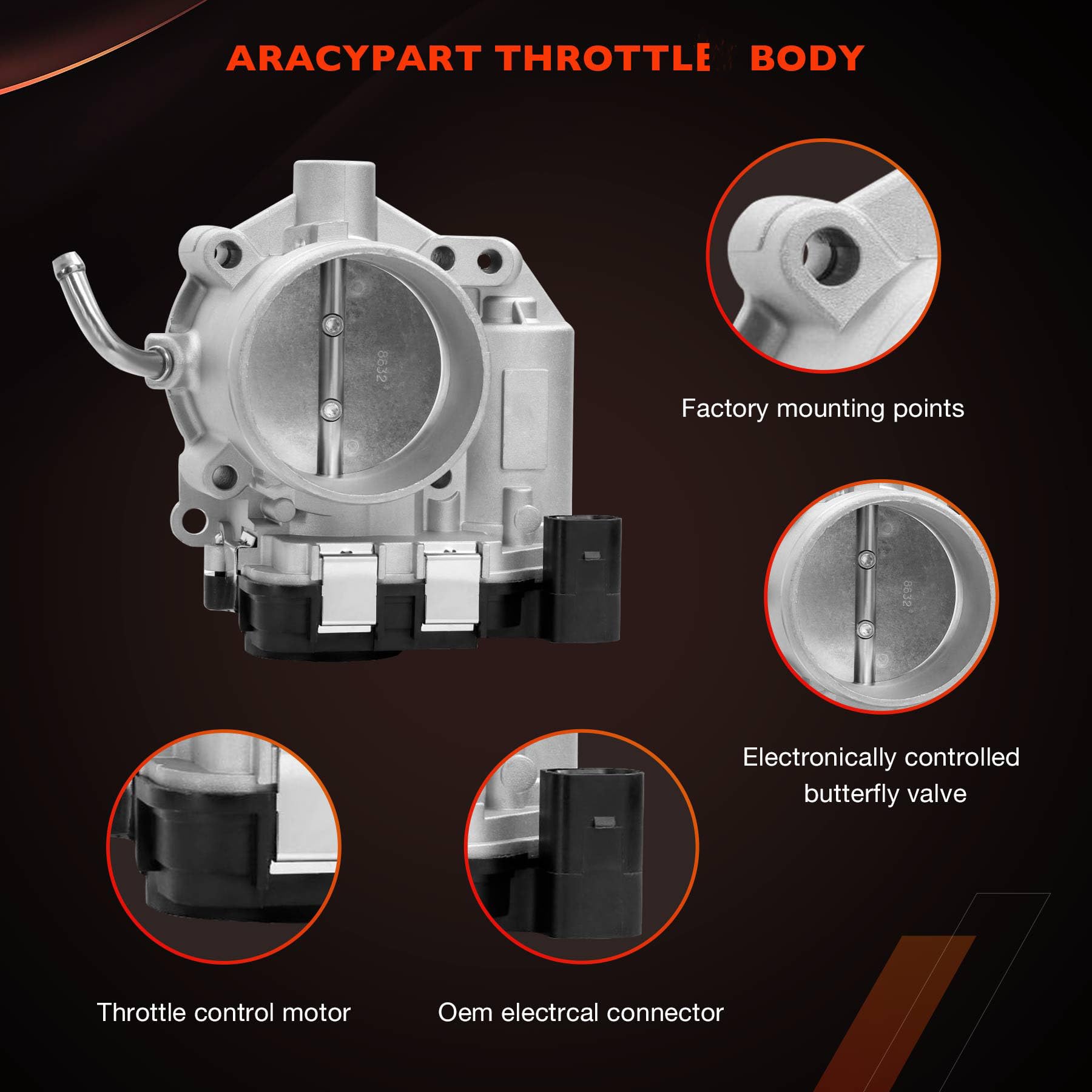 ATRACYPART Throttle Body Assembly for 2007-2015 VW Beetle Golf Jetta Passat Rabbit 2.5L | Replace 07K133062A, 07K