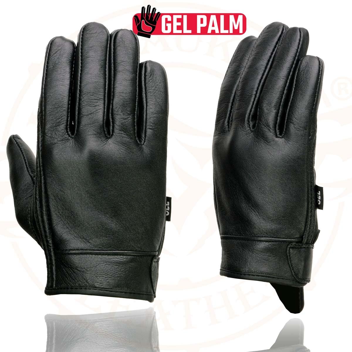 Milwaukee Leather Men's Motorcycle Gloves, Gel Padded Palm, X-Large, Black, Model MG7510-BLK-XL