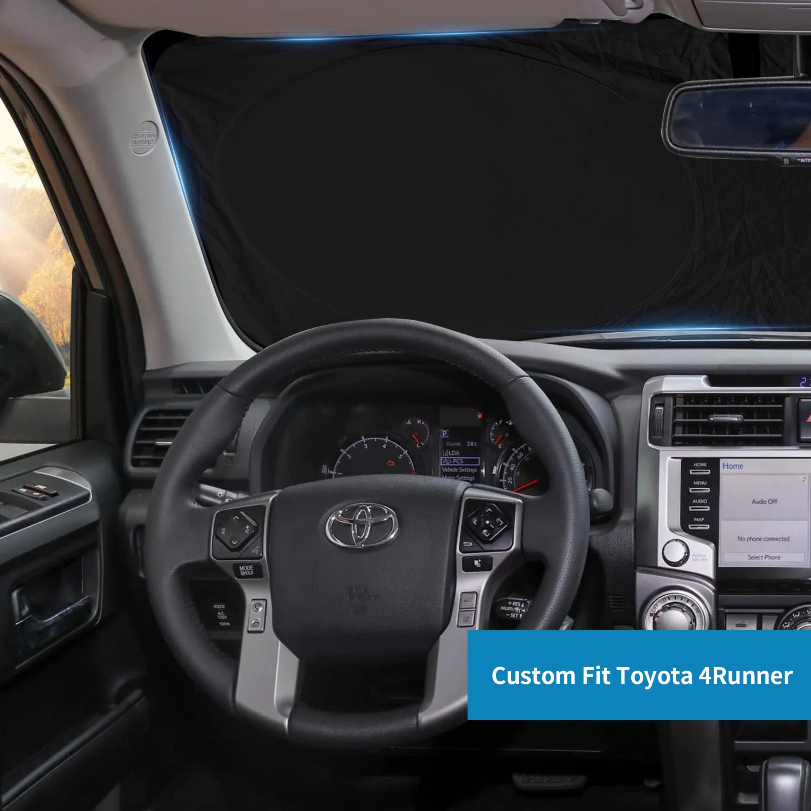 Car Windshield Sun Shade For 4Runner 2003-2009-Sunshade For Front Window Cover Custom Fit Toyota Rav4 4Runner Sequoia Land Cruis