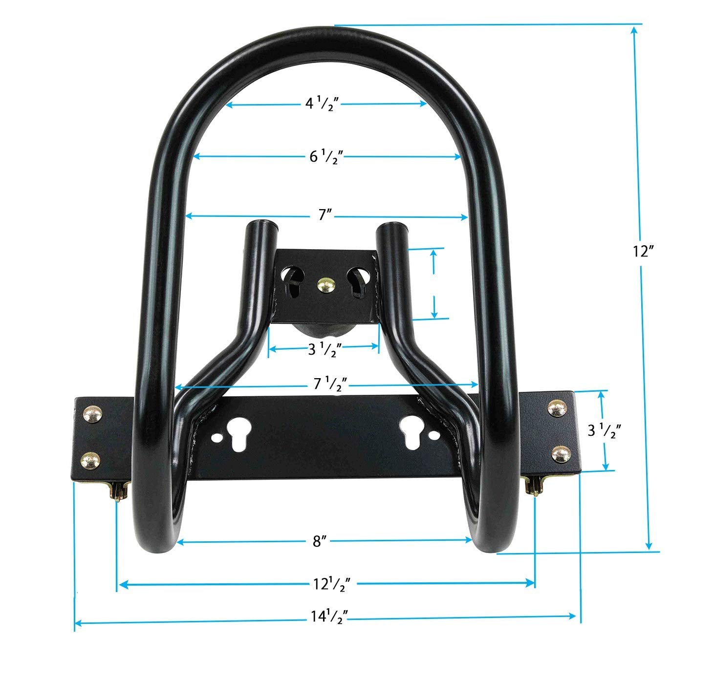 Mytee Products 14 Pc Motorcycle Kit - 2 E-Track Motorcycle Wheel Chock, 2 Motorcycle Handle Bar Straps (Pair), 4 E-Track D Ring,