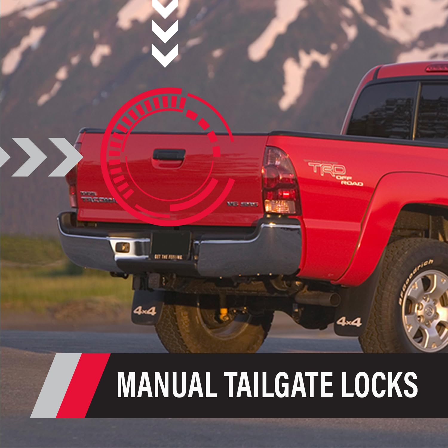 Pop & Lock Pl5400 Black Manual Tailgate Lock With Bolt Codeable Technology For Toyota Tacoma
