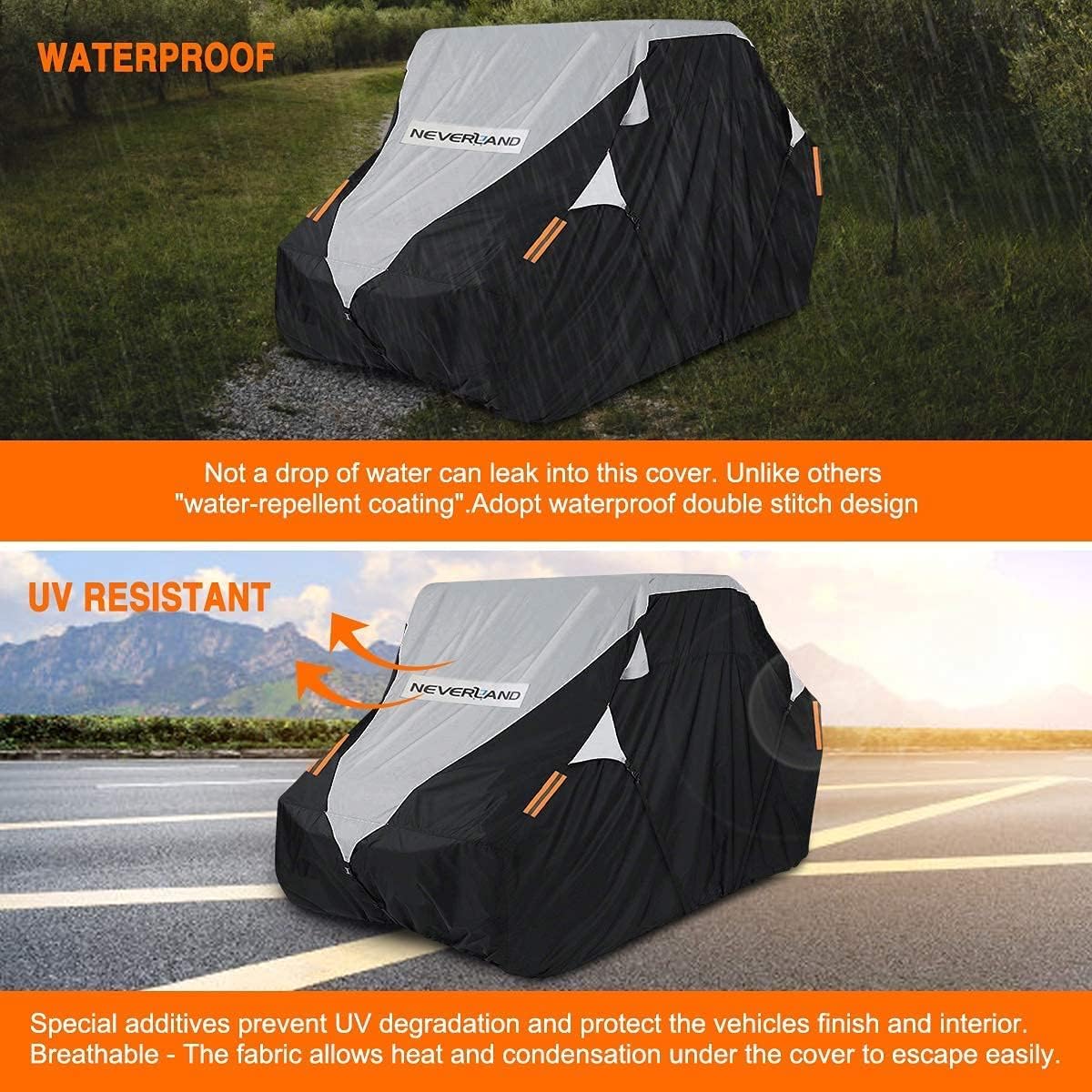 Neverland Utv Cover Waterproof 420D Heavy Duty 2-3 Seater/4-6 Seater Side By Side Ranger Cover For Polaris Rzr Xp Yamaha Yxz Can-Am Kawasaki