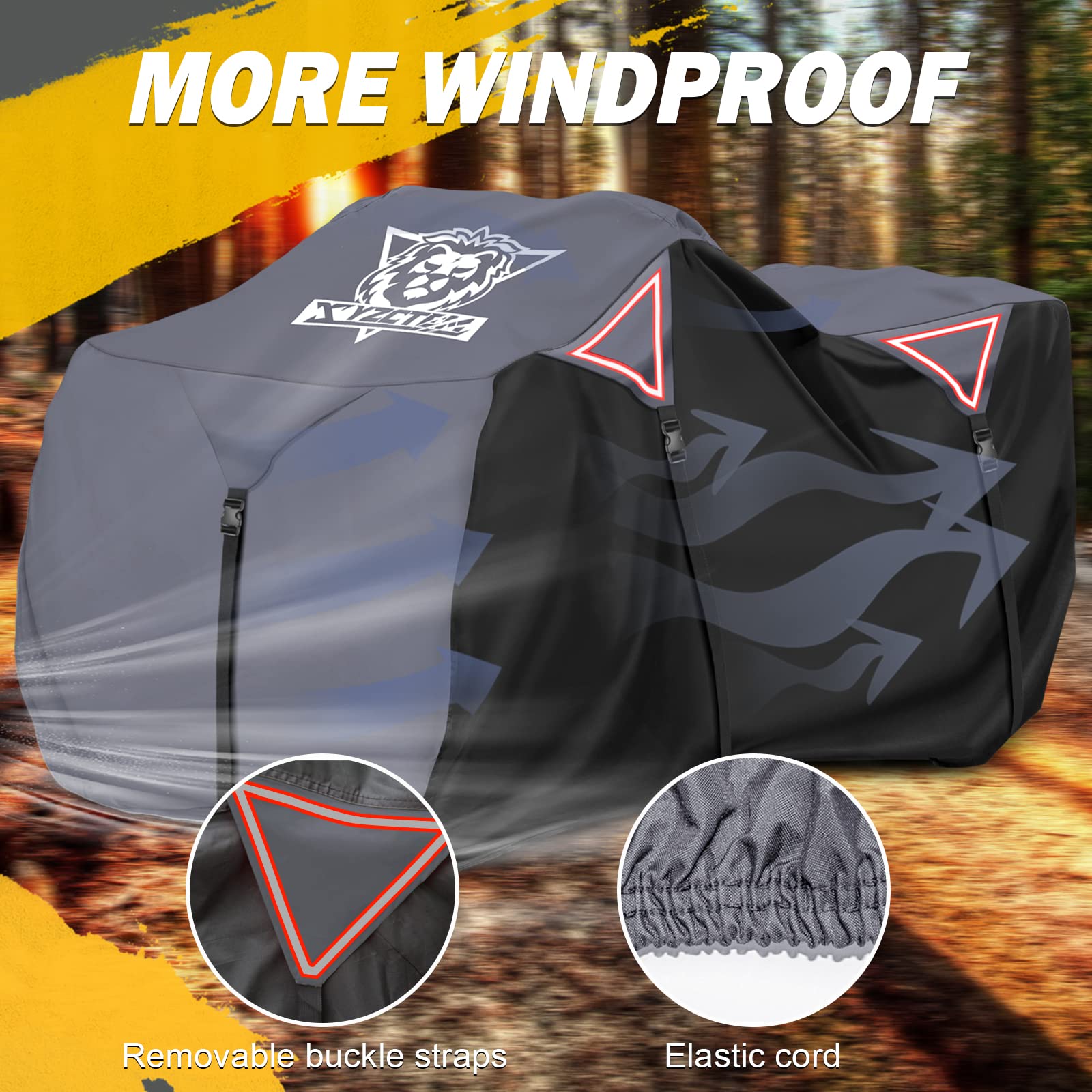 XYZCTEM Premium ATV Cover,Outdoor Protection Against Water, UV, Wind. Quad Cover for Can-am,Suzuki,Kawasaki, Honda, Yamaha, Pola