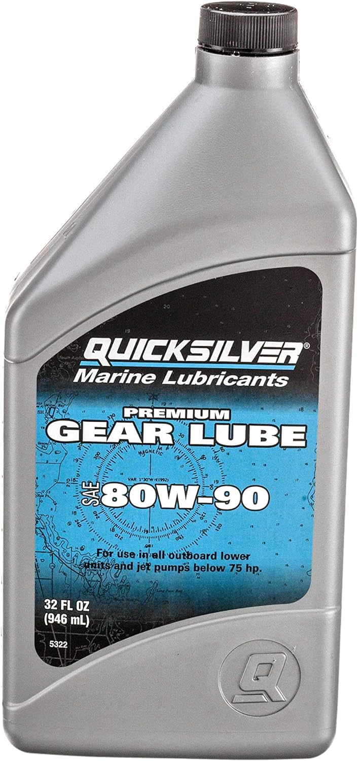 Quicksilver By Mercury Marine 80W-90 Premium Gear Lube, Marine Engine, 32 Oz.
