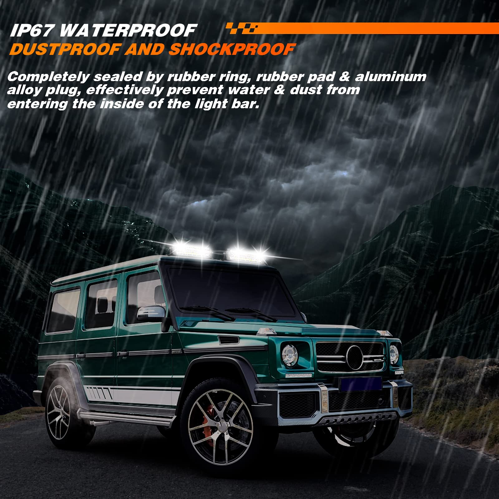 Zmoon 12 Inch Led Light Bar 264W, Ip67 Waterproof Five Rows Spot & Flood Combo Beam Led Fog Light Bar For Truck Atv Utv Suv Trac