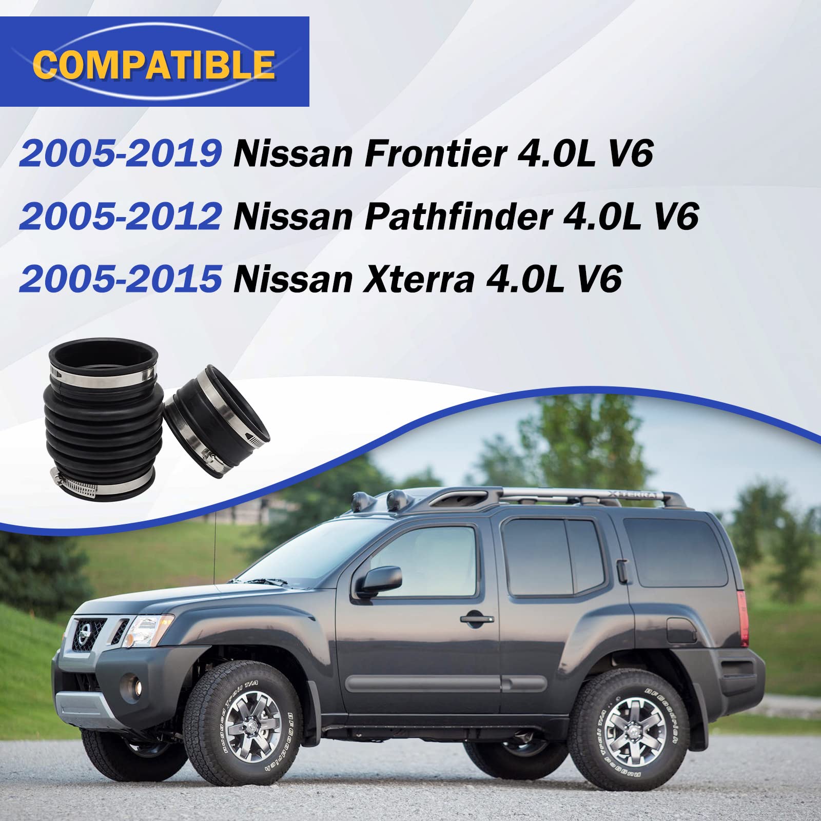 Air Cleaner Intake Hose Tube For 2005-2019 Nissan Frontier 2005-2012 Nissan Pathfinder 2005-2015 Nissan Xterra 696-009 16576Ea20