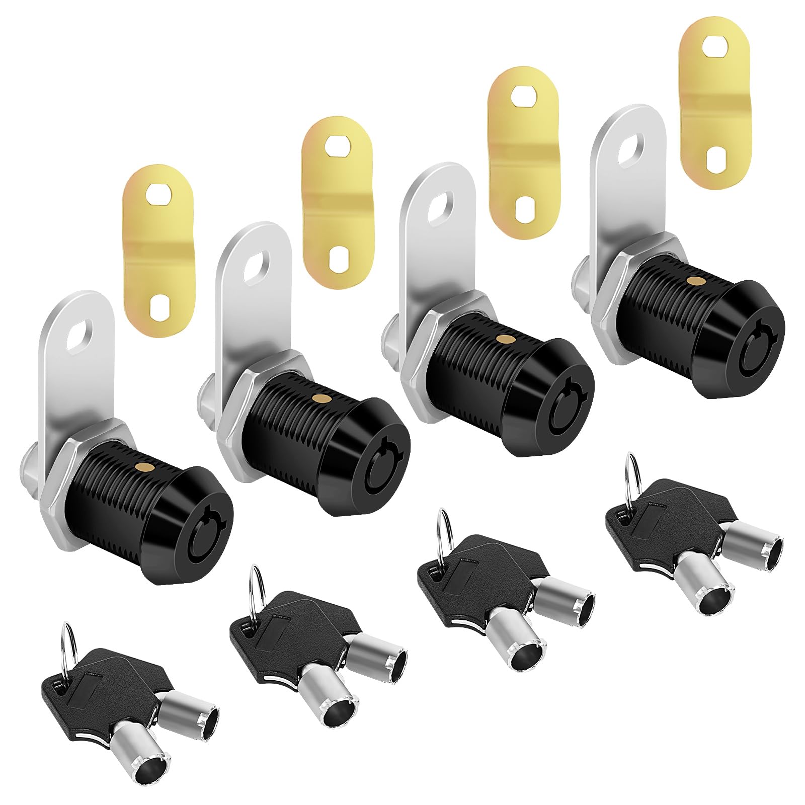 Sartatue Cabinet Lock with Key RV Compartment Storage Lock Keyed Alike with Black Finish, 4 Pack 7/8 Cylinder Fits RV, Camper,Re