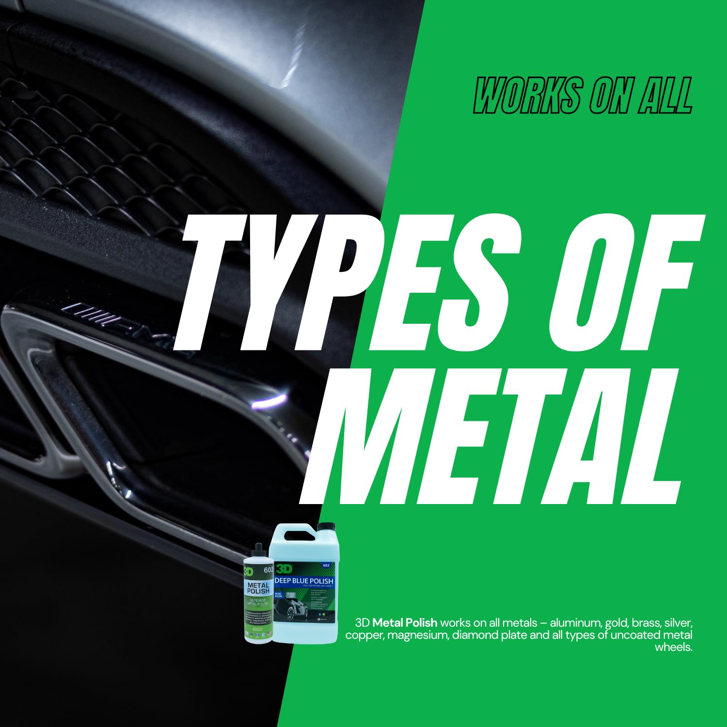 3D Metal Polish - Heavy Duty Multi Purpose Polish, Cleaner, Restorer And Protectant For Metal, Aluminum, Chrome 16Oz.