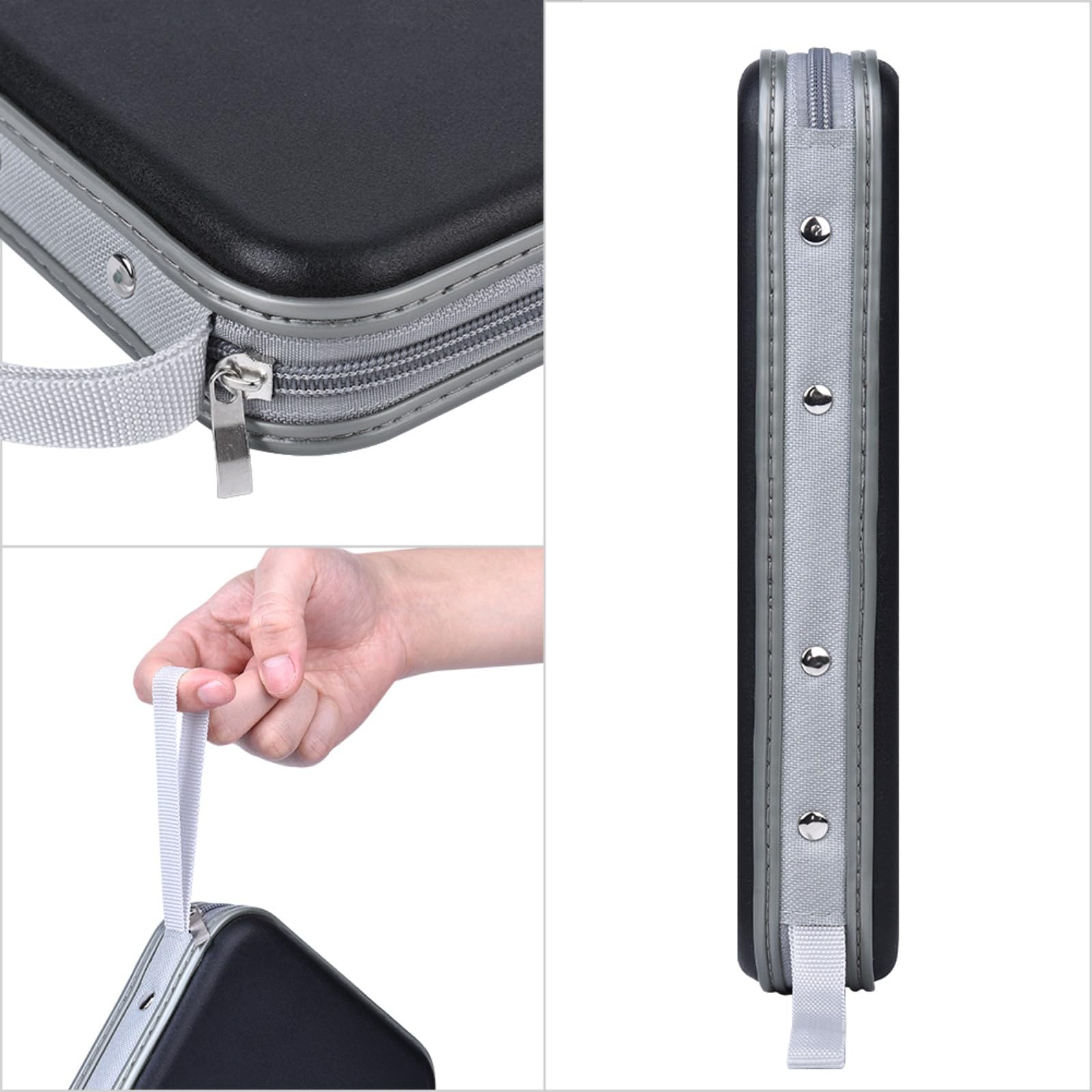 Alavisxf Xx Cd Holder, 72 Capacity Cd/Dvd Case Holder Portable Wallet Storage Organizer Hard Plastic Protective Storage Holder For Car Travel(72 Capacity, Black 72)