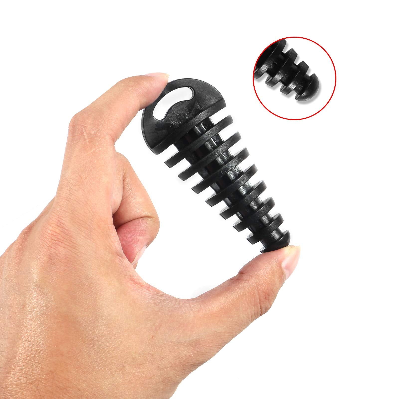 Almocn Muffler Exhaust Wash Plug 0.6'-1.5' Wash Plug With Streamer For Motorcycle Bike 2 Stroke Rubber Exhaust Silencer, Black