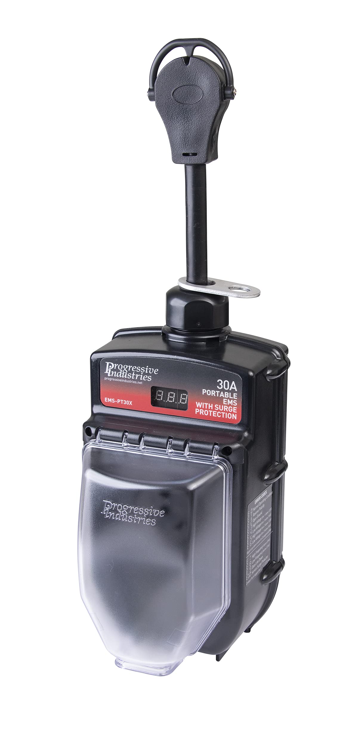 Progressive Industries Portable RV Surge Protector, 30 Amp EMS with Integrated Display, Fault Detection, and All Weather Shield 