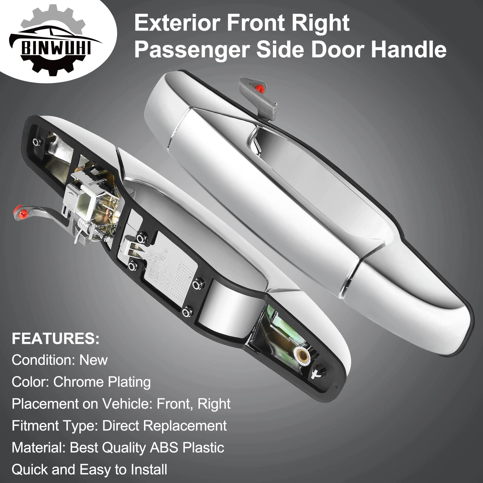 Front Passenger Side Exterior Door Handle Compatible with 2007-2013 GMC Sierra Yukon XL Denali,Cadillac Escalade,Chevrolet Chevy