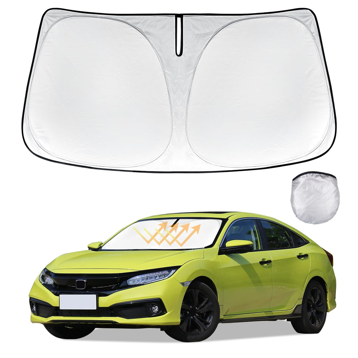 Custom-Fit Civic Car Windshield Sunshade For Honda Civic 10 Generation 2016-2021 Foldable Front Window Sun Shades Sun Visor Shie
