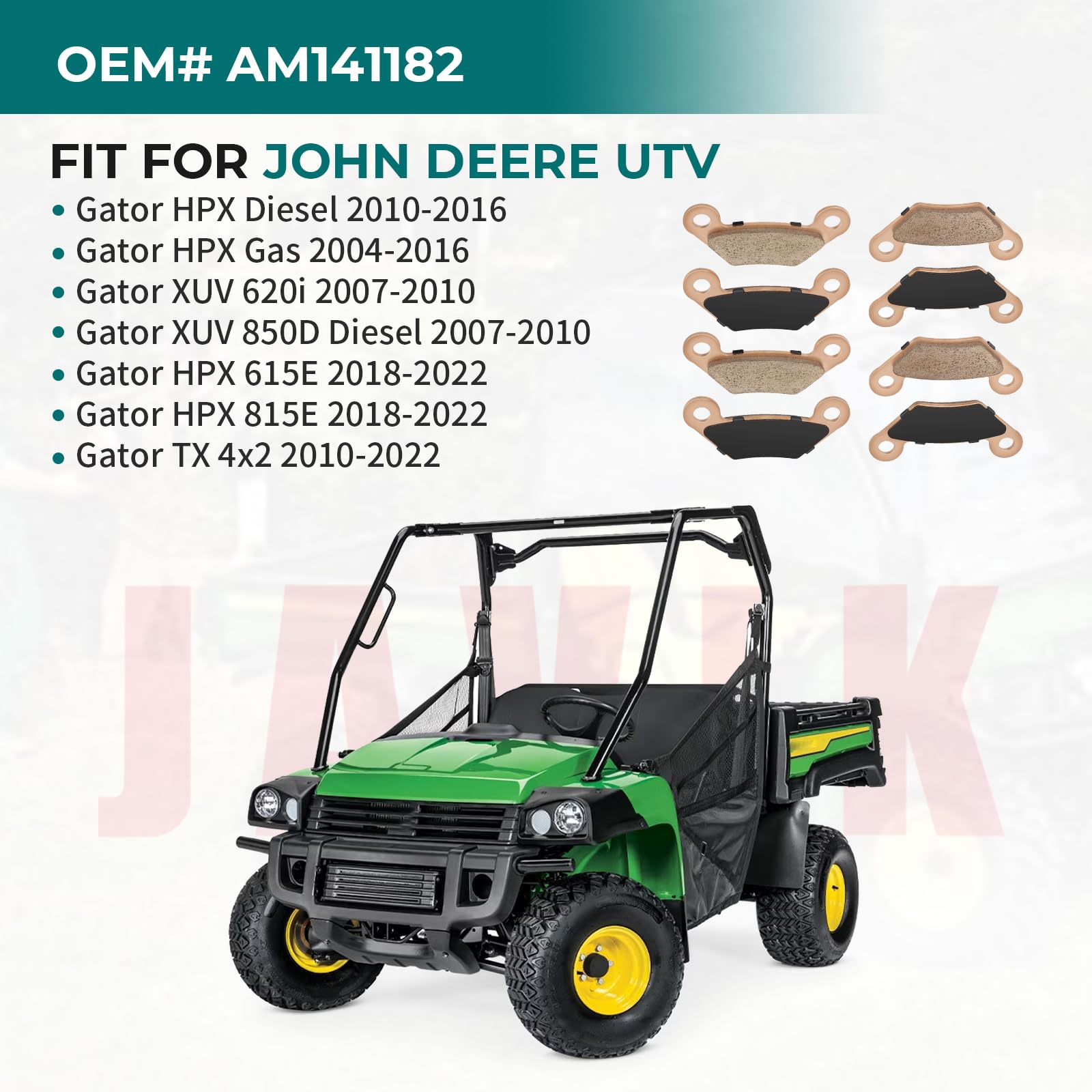 Front & Rear Brake Pads Sintered For John Deere Gator Xuv 620I 850D Tx Hpx 615E 815E Gas Diesel Oem# Am141182