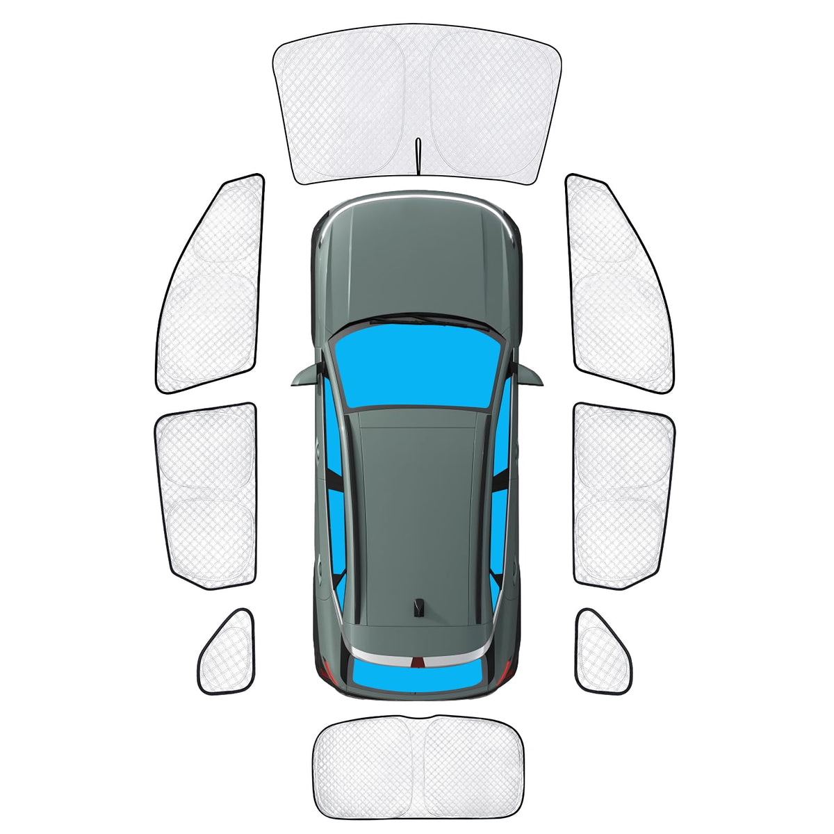 Kmf Windshield Sun Shade Replacement For Hyundai Kona Accessories 2024, Side Window Sun Shade Cover Sun Visor Shield Cover,Rear