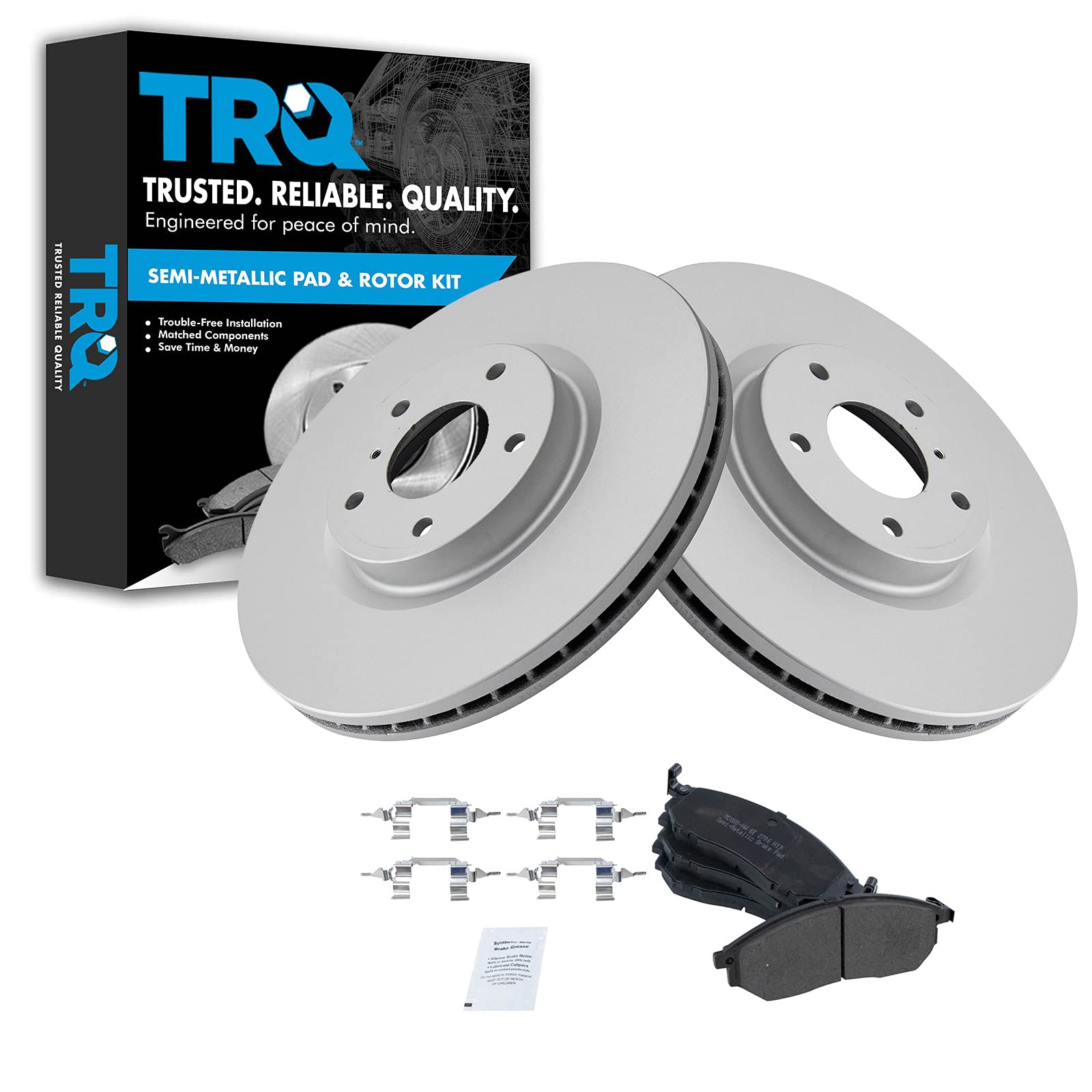 Trq Front Semi Metallic Disc Brake Pads & G-Coated Rotor Kit For Nissan Infiniti