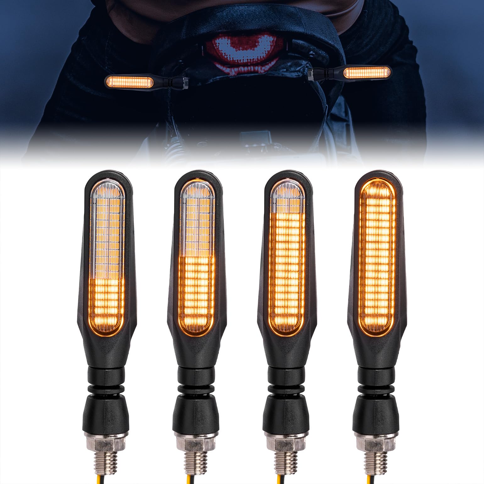 KEMIMOTO Motorcycle Turn Signals Light, 12V Universal Motorcycle Turning Indicators, 36 LED Bulbs for Motorbike Scooter Cruiser