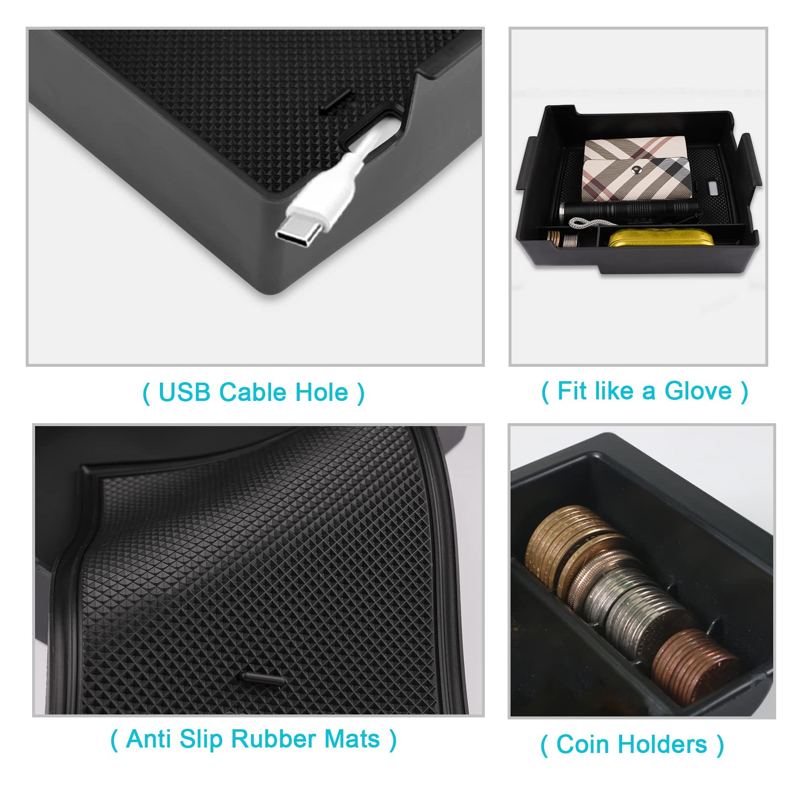 Cdefg Maverick Center Console Organizer For 2022 2023 2024 2025 Maverick Truck Central Console Armrest Tray Storage Box Insert Tray Coin Container Para 2022-2025 Maverick Pickup Truck Accessories