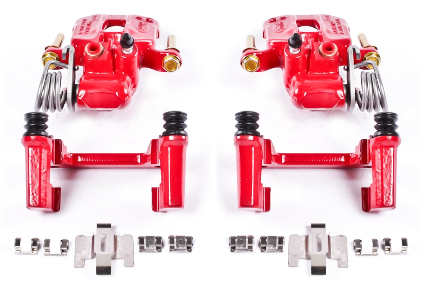 Power Stop S4824 Rear Pair Of High-Temp Red Powder Coated Calipers For 1994-1998 Ford Mustang Base | 1999-2004 Mustang Base & Gt