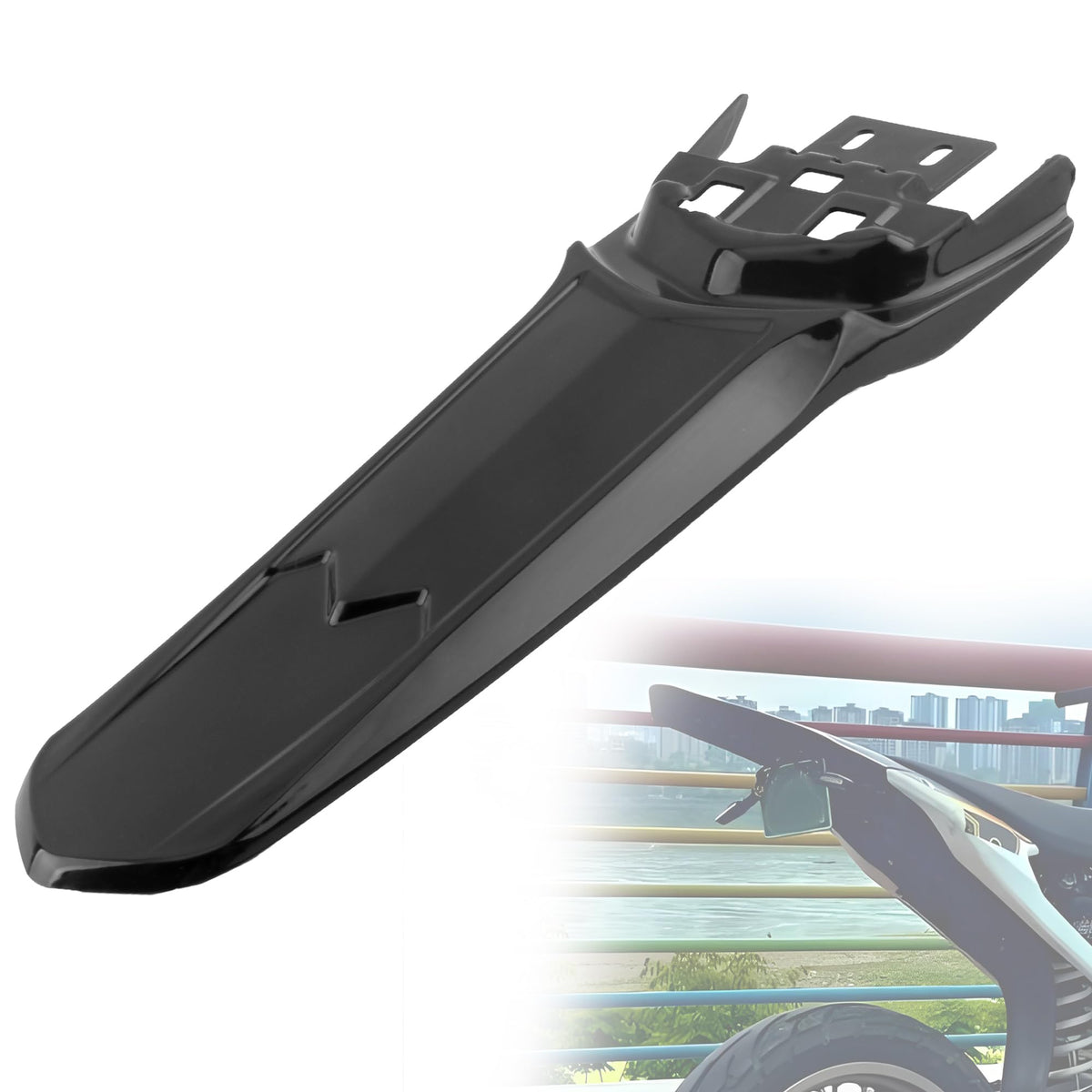 ABCERRSI Back Extended Longer Rear Fender FIt,Dirt Bike Mudguard Tail Fender Guard Protectorfor Sur-Ron Light Bee(Black)