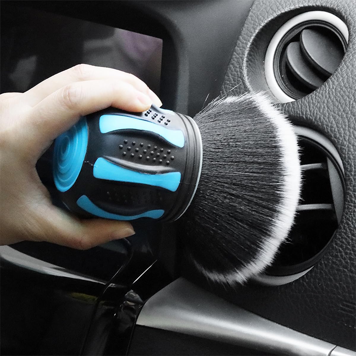 Auceli Car Detailing Brush, Ultra Soft Auto Interior Dusting Brush With Storage Rack, Car Xl Synthetic Brush Cleaning Tool, Univ