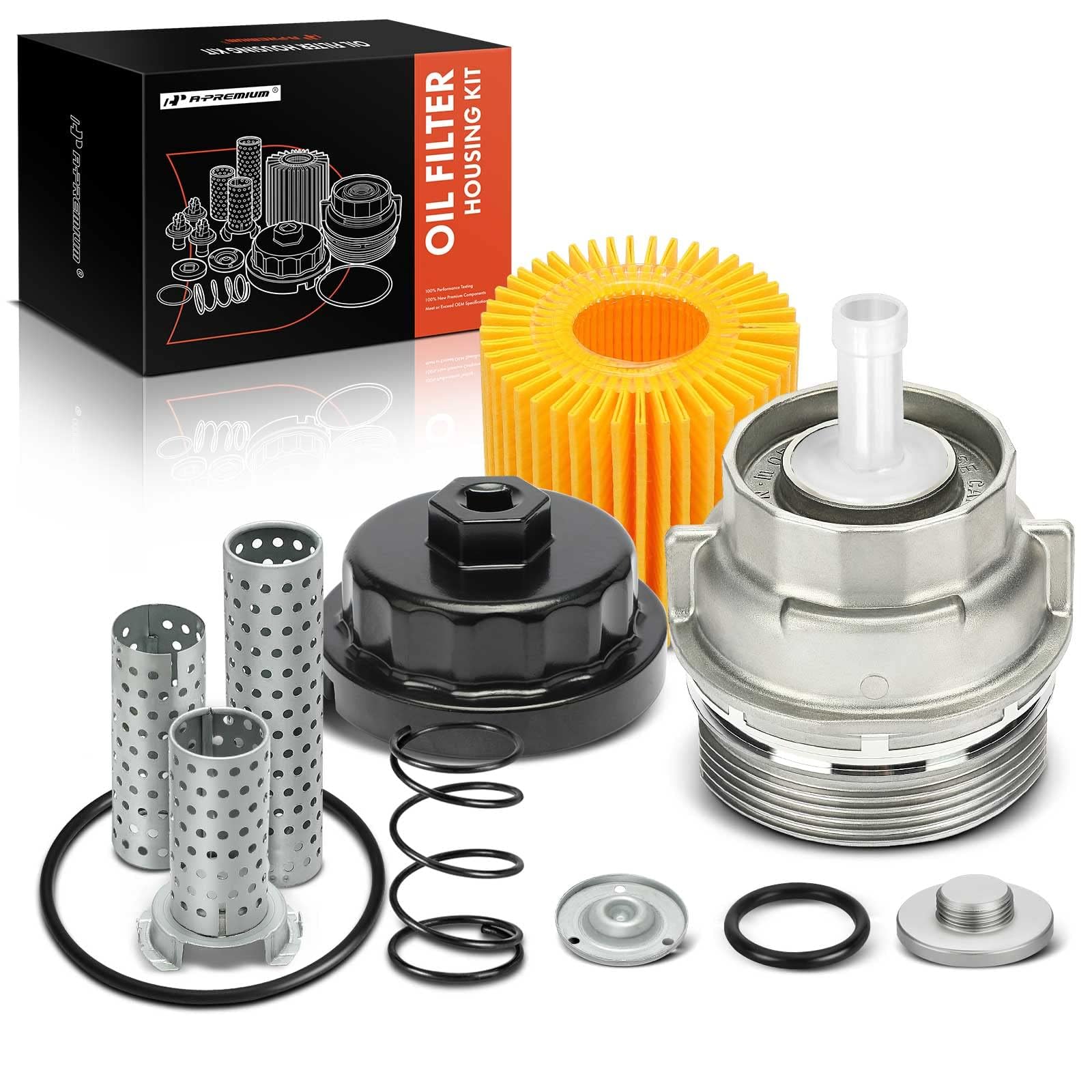 A-Premium Engine Oil Filter Cap Assembly Kit Compatible with Toyota and Lexus Vehicles - 2005-2021 - Avalon, Camry, Highlander, 